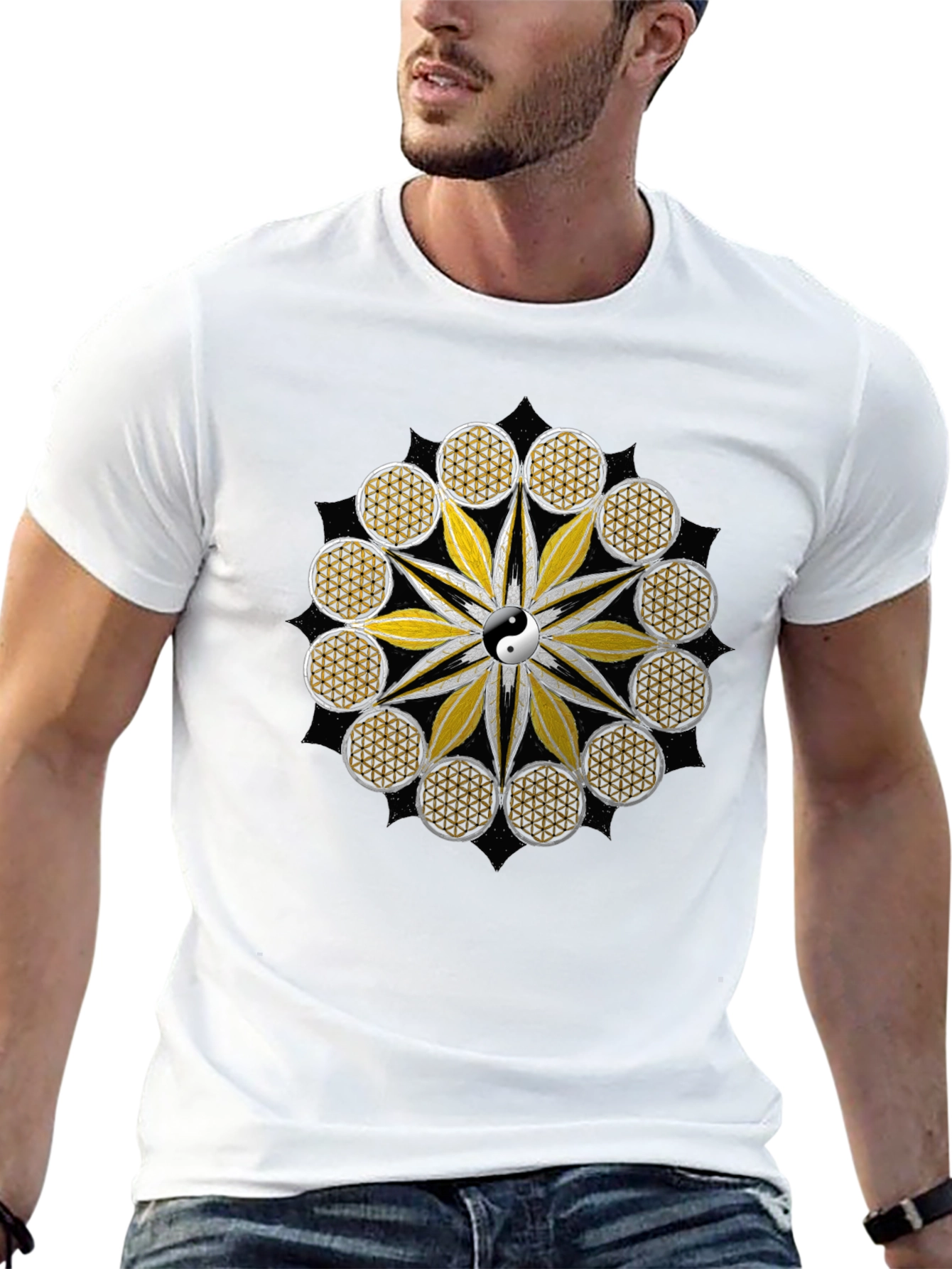 Yin Yang Flower of Life Graphic Tee