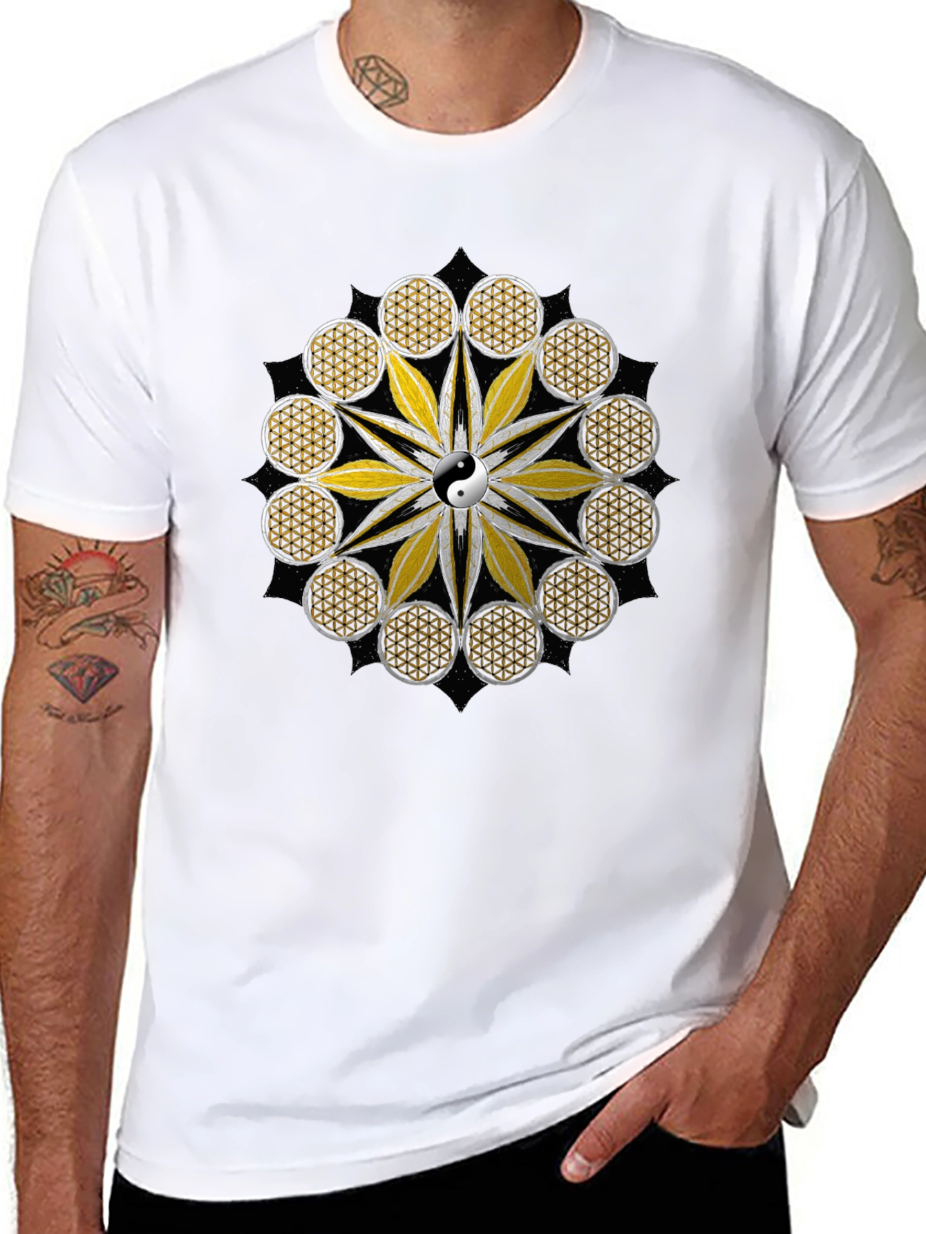 Yin Yang Flower of Life Graphic Tee