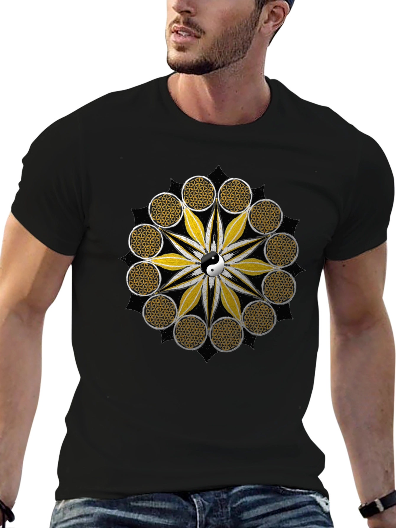 Yin Yang Flower of Life Graphic Tee