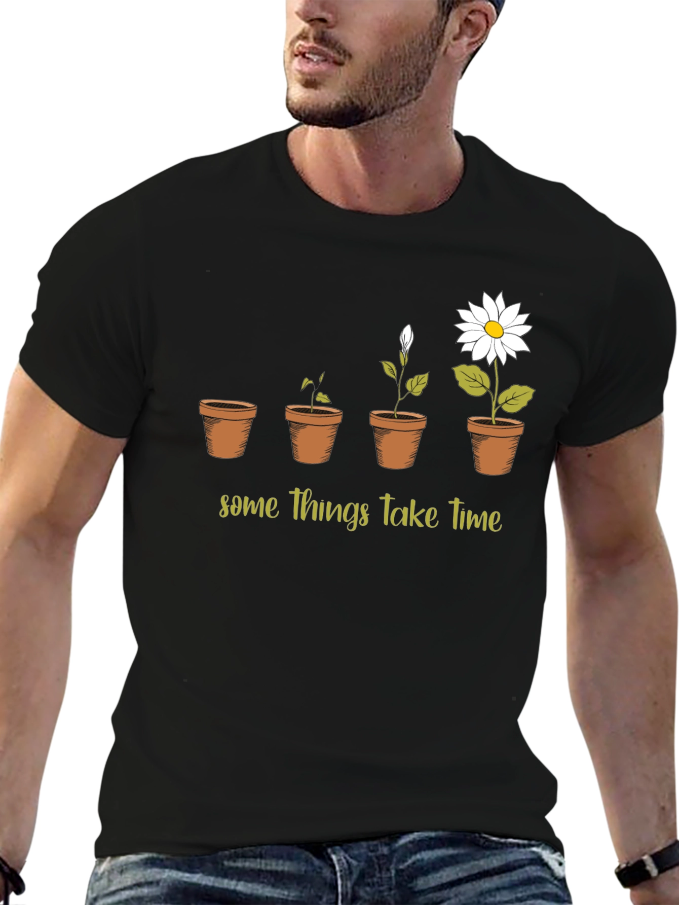 Growth Takes Time Graphic Tee - Black
