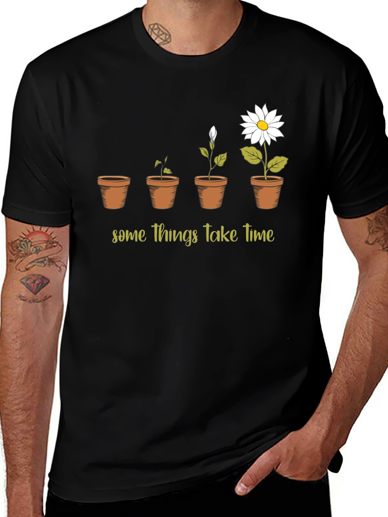 Growth Takes Time Graphic Tee - Black