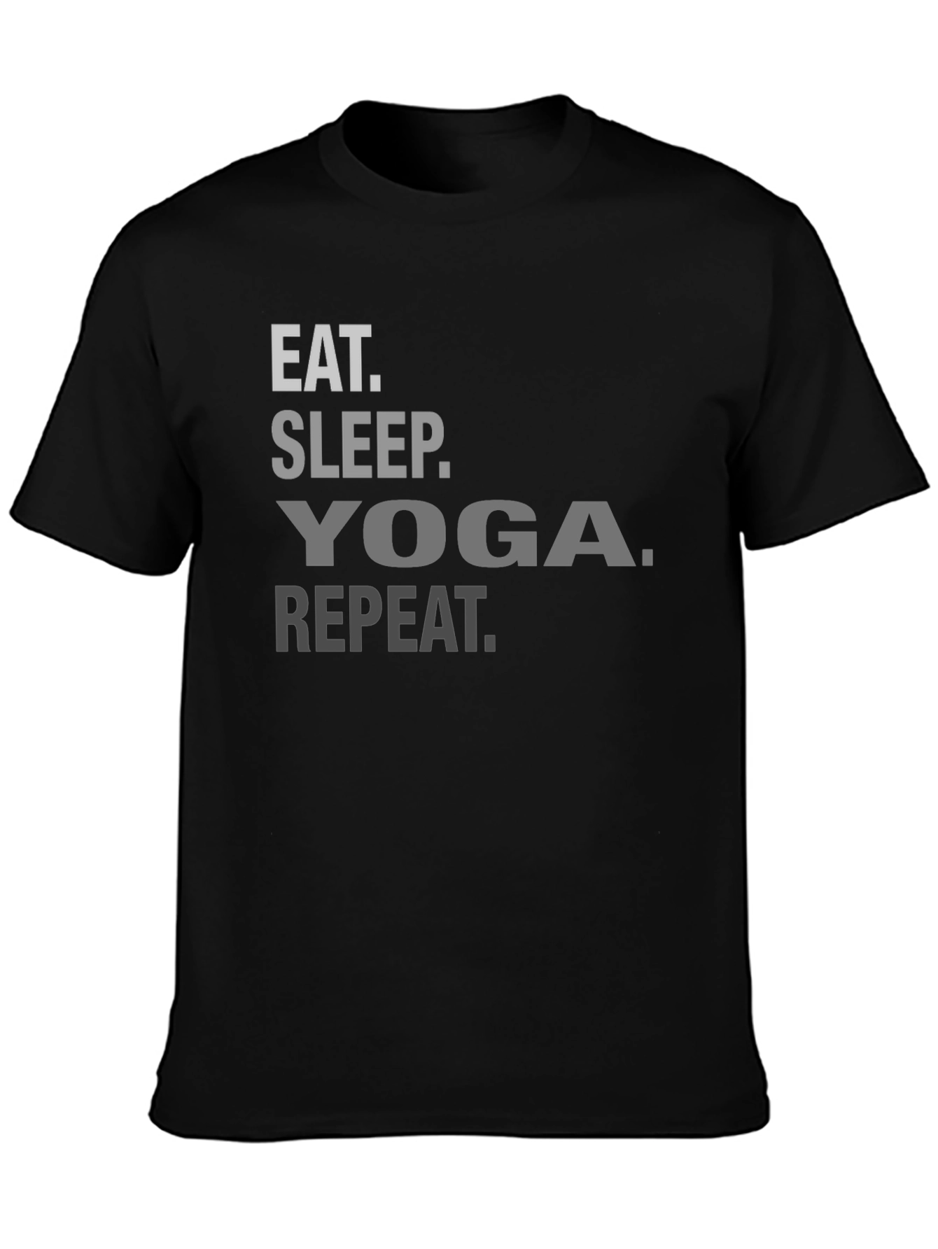 Eat Sleep Yoga Repeat T-Shirt - Black Casual Tee