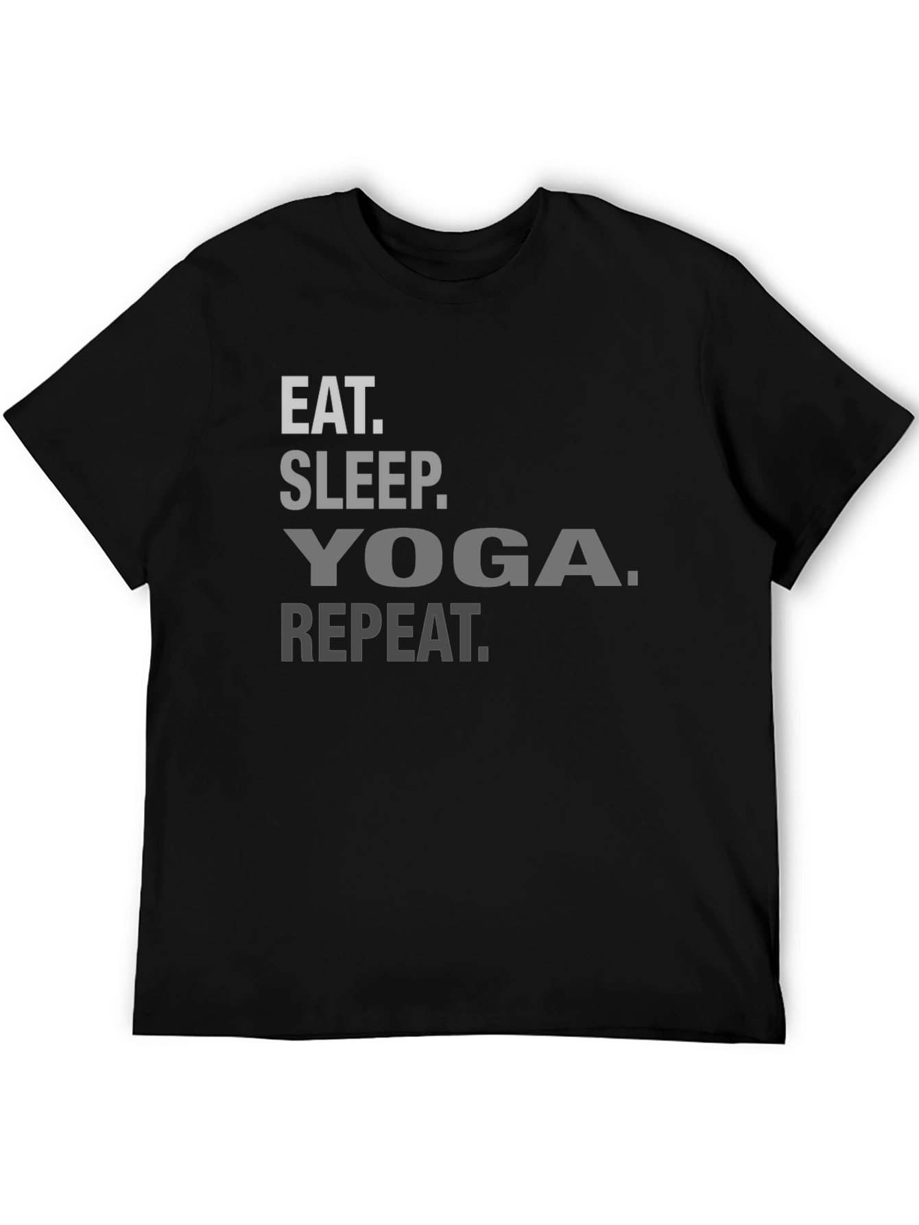 Eat Sleep Yoga Repeat T-Shirt - Black Casual Tee