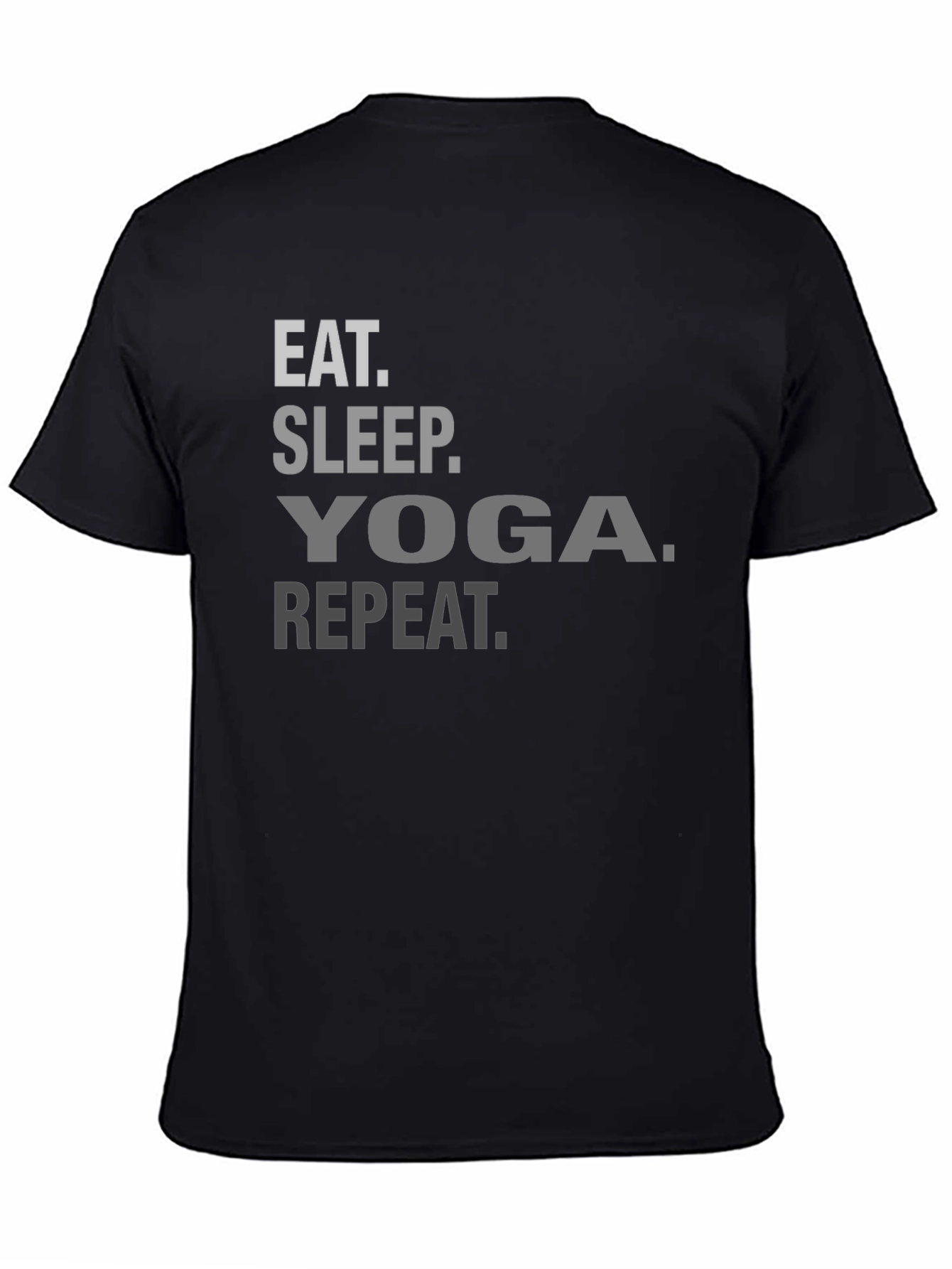 Eat Sleep Yoga Repeat T-Shirt - Black Casual Tee