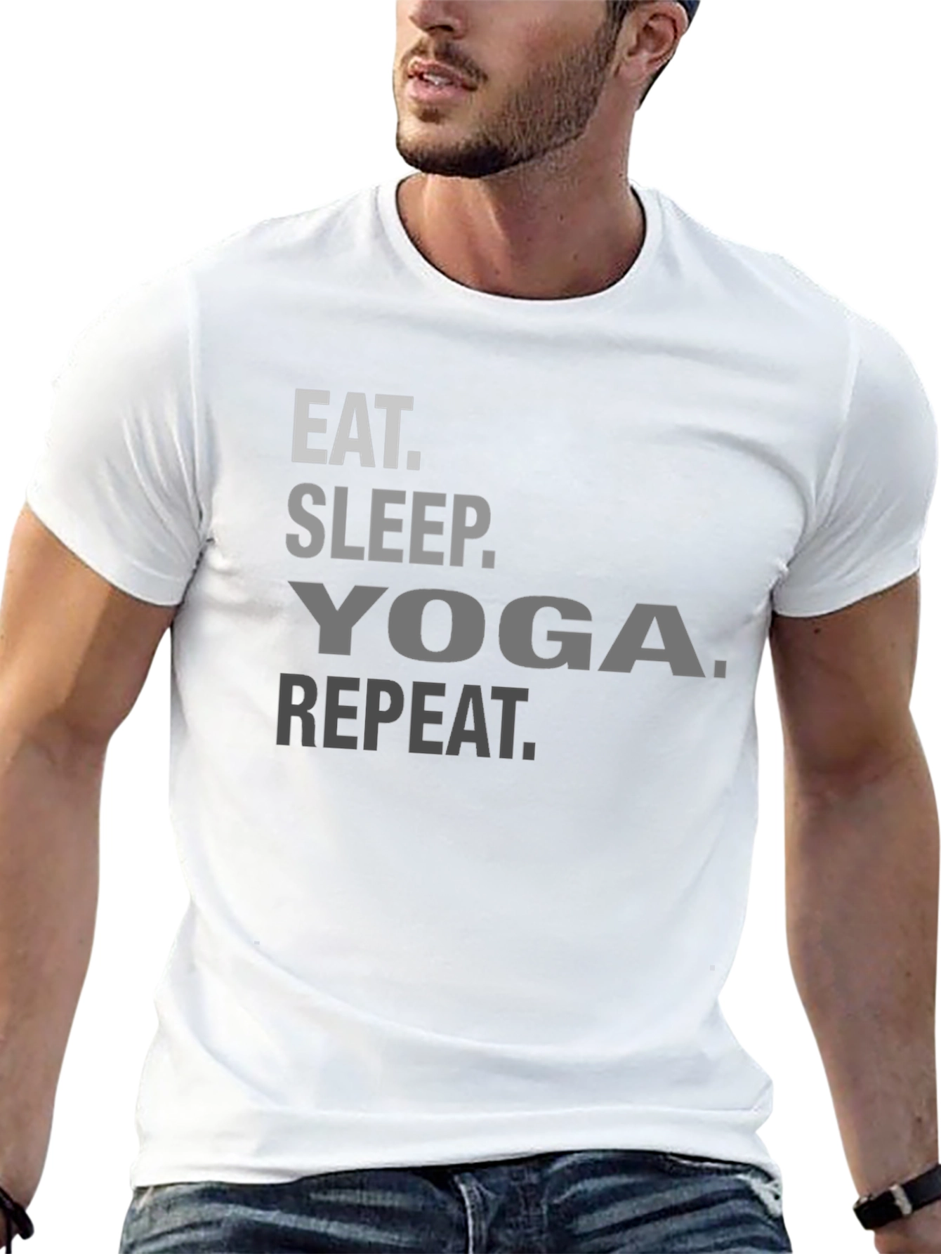 Eat Sleep Yoga Repeat T-Shirt - Black Casual Tee
