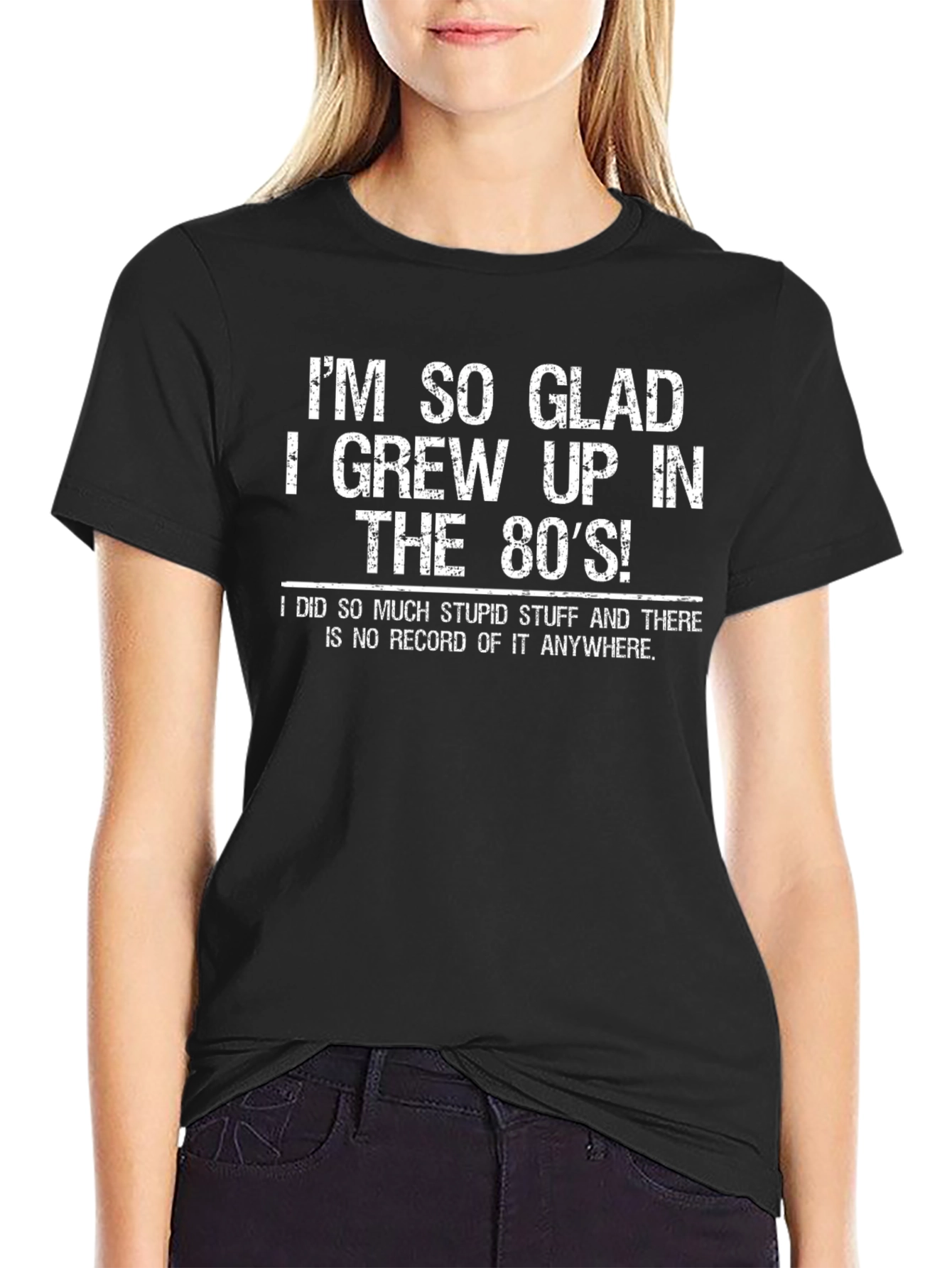 80s Nostalgia Graphic Tee - Black