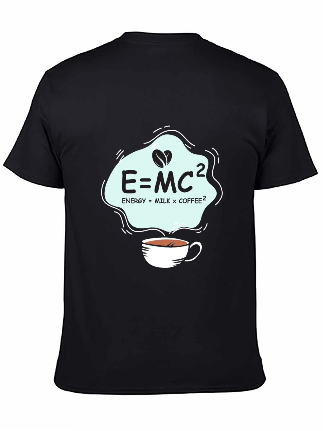 Science of Coffee T-Shirt E=MC2 Black Cotton Tee
