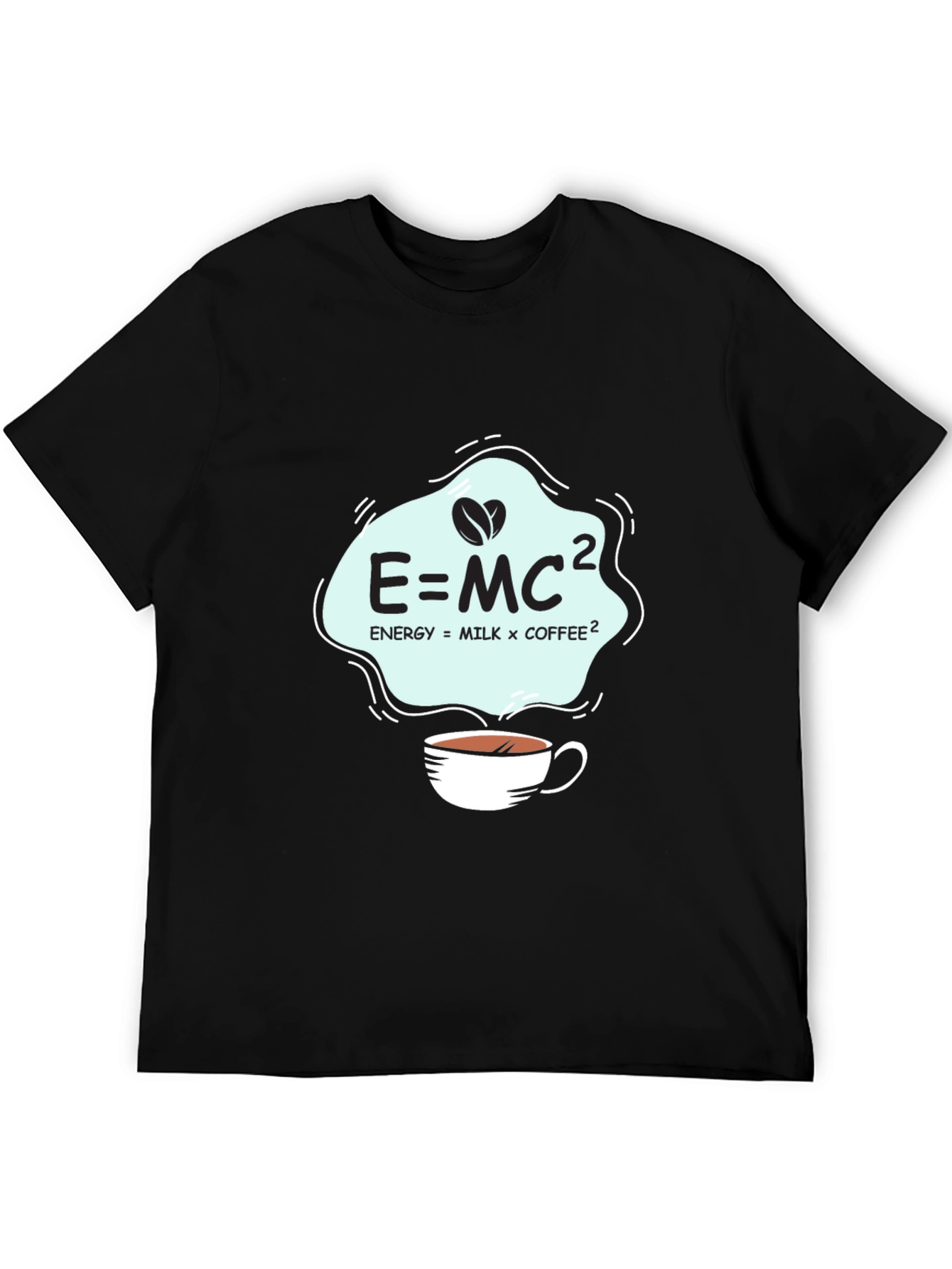 Science of Coffee T-Shirt E=MC2 Black Cotton Tee