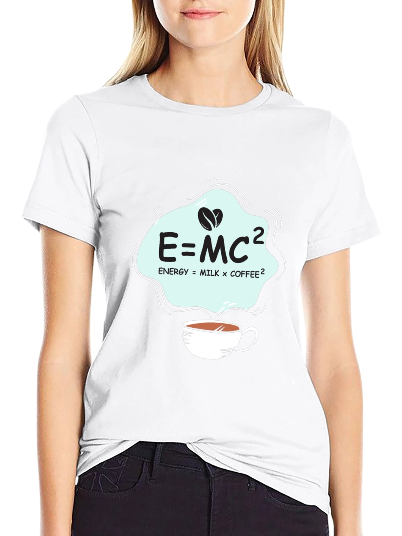 Science of Coffee T-Shirt E=MC2 Black Cotton Tee