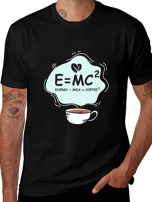 Science of Coffee T-Shirt E=MC2 Black Cotton Tee