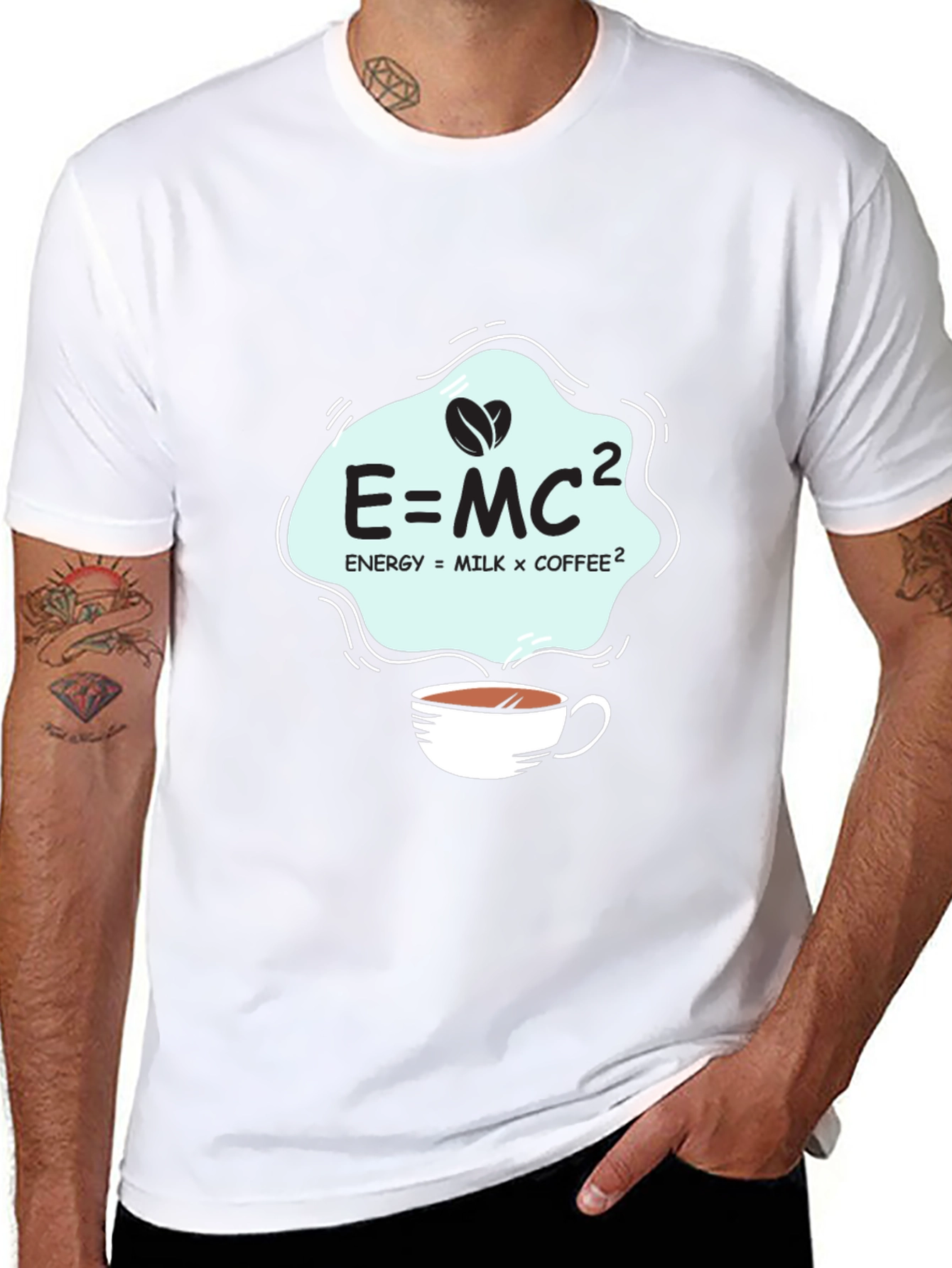 Science of Coffee T-Shirt E=MC2 Black Cotton Tee