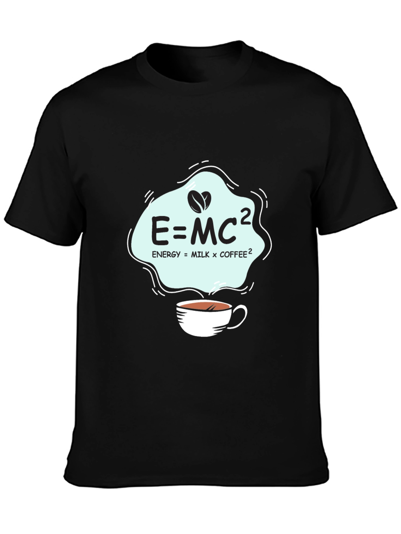 Science of Coffee T-Shirt E=MC2 Black Cotton Tee