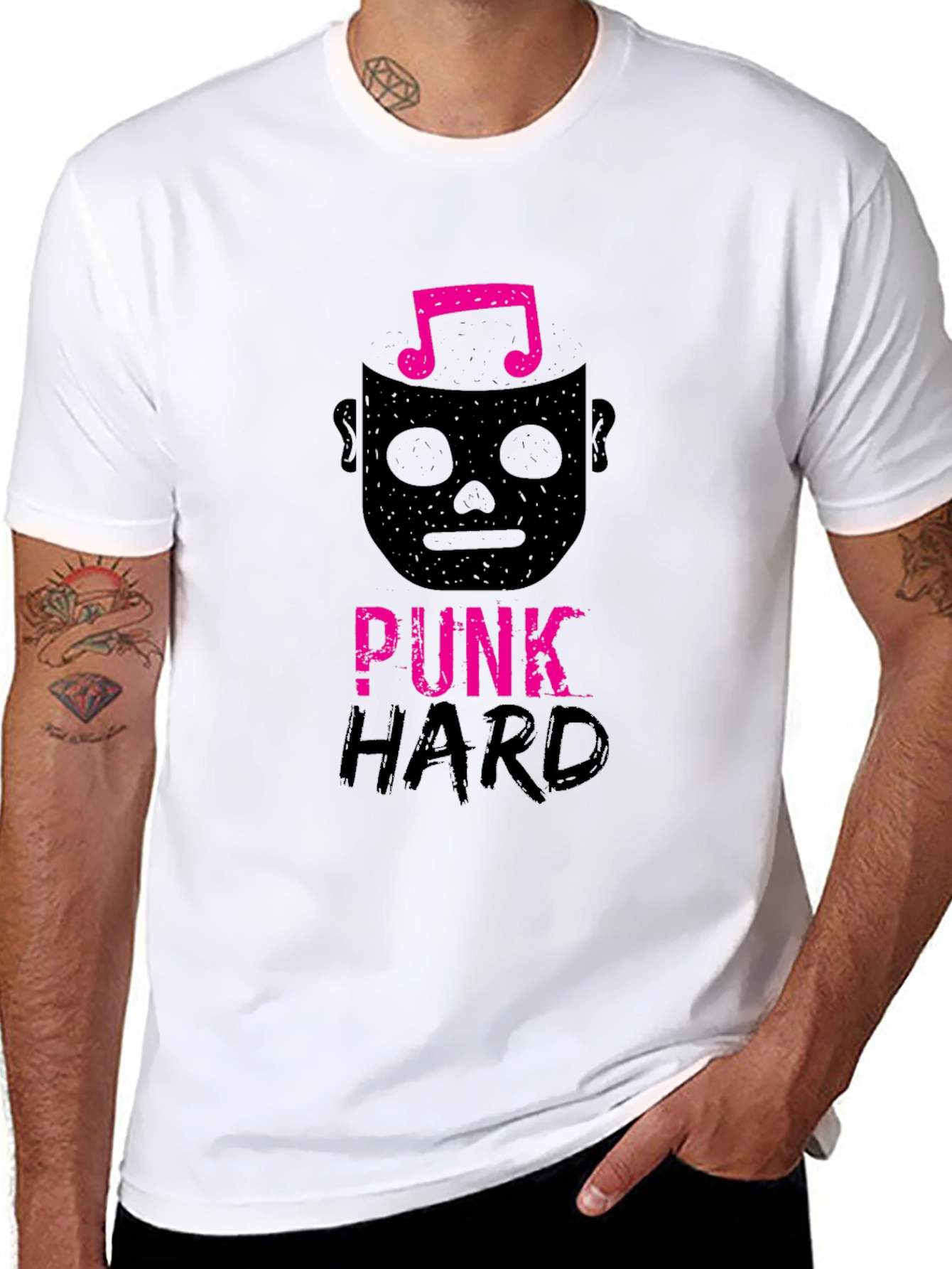 Punk Hard Graphic Tee - Black