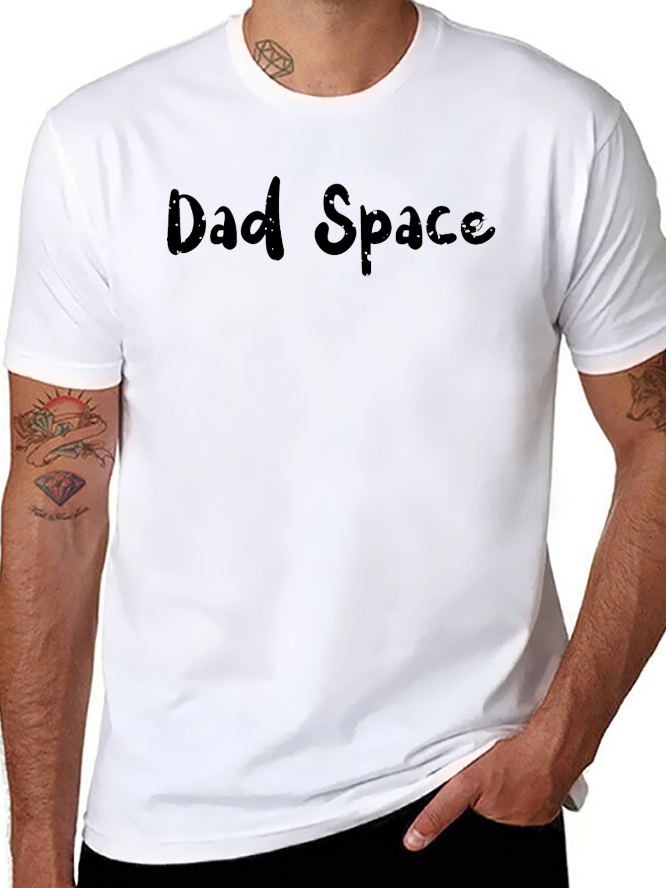 Dad Space Black Cotton T-Shirt