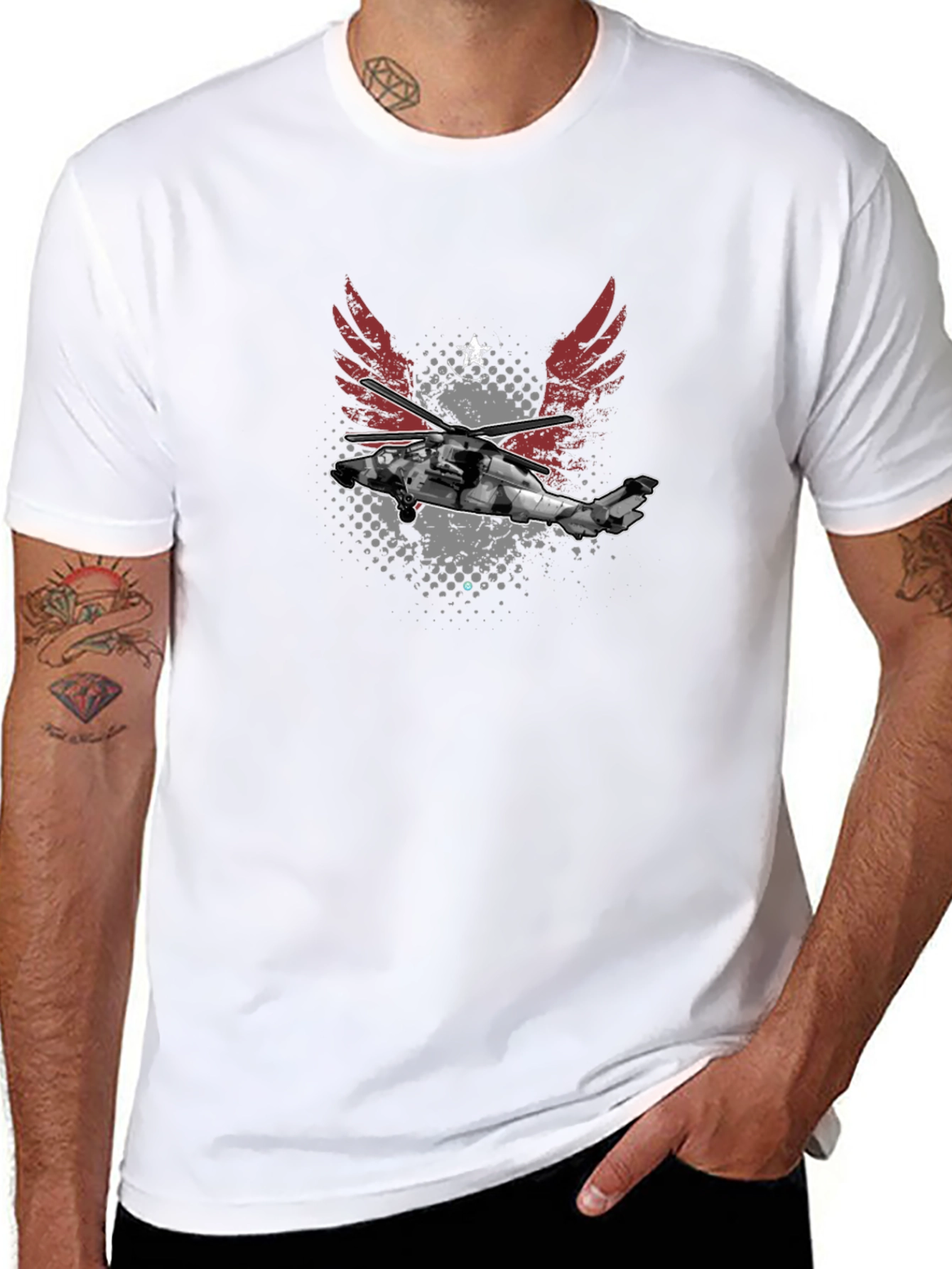 Black Helicopter Graphic Tee - Aviation Style
