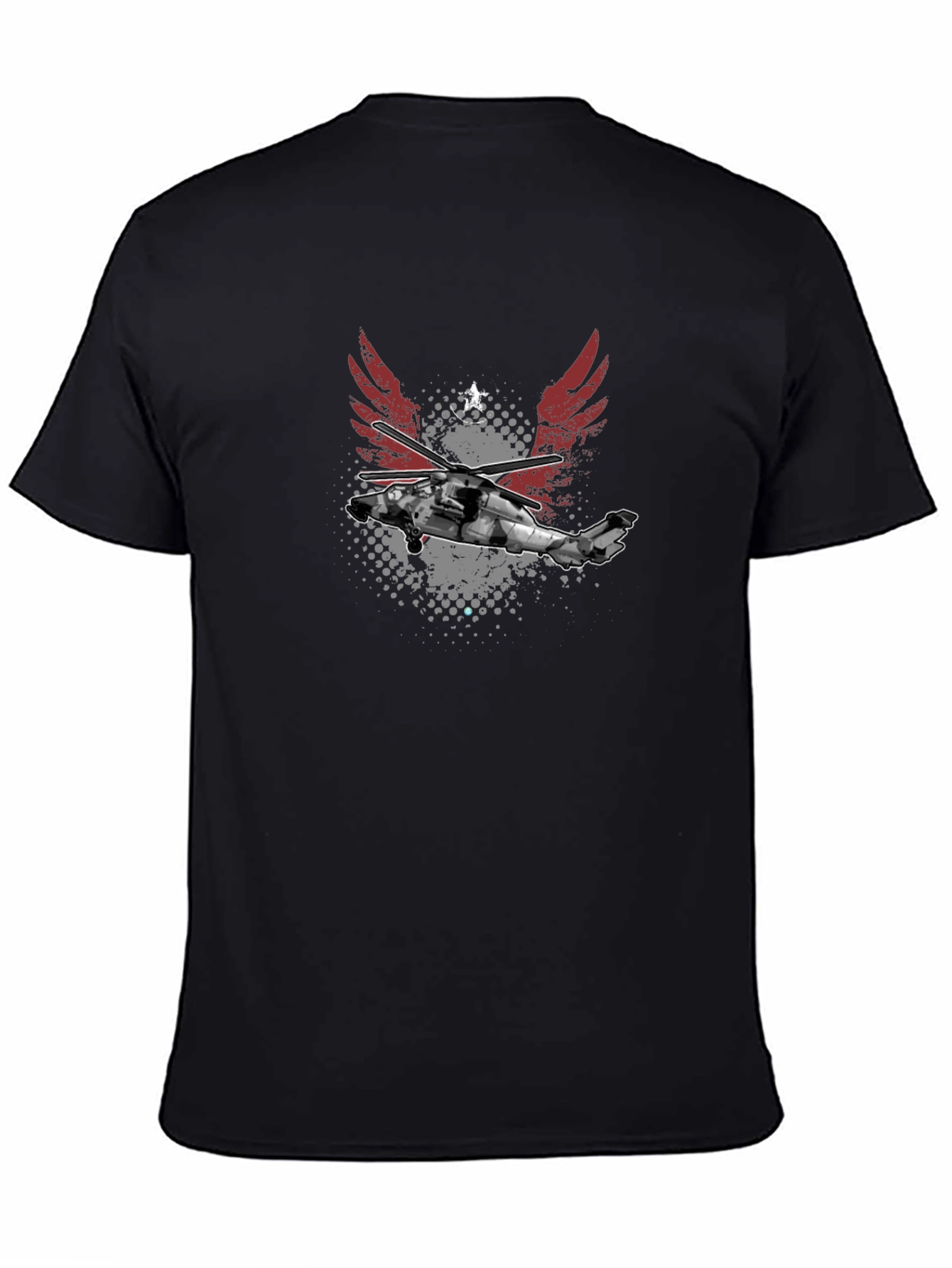 Black Helicopter Graphic Tee - Aviation Style