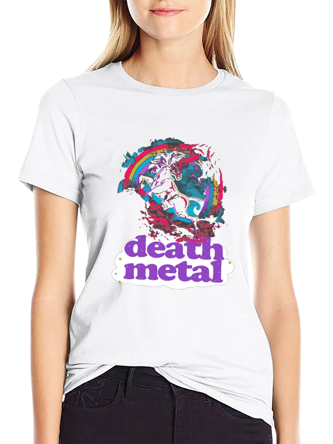 Death Metal T-Shirt Black Graphic Tee Novelty Shirt