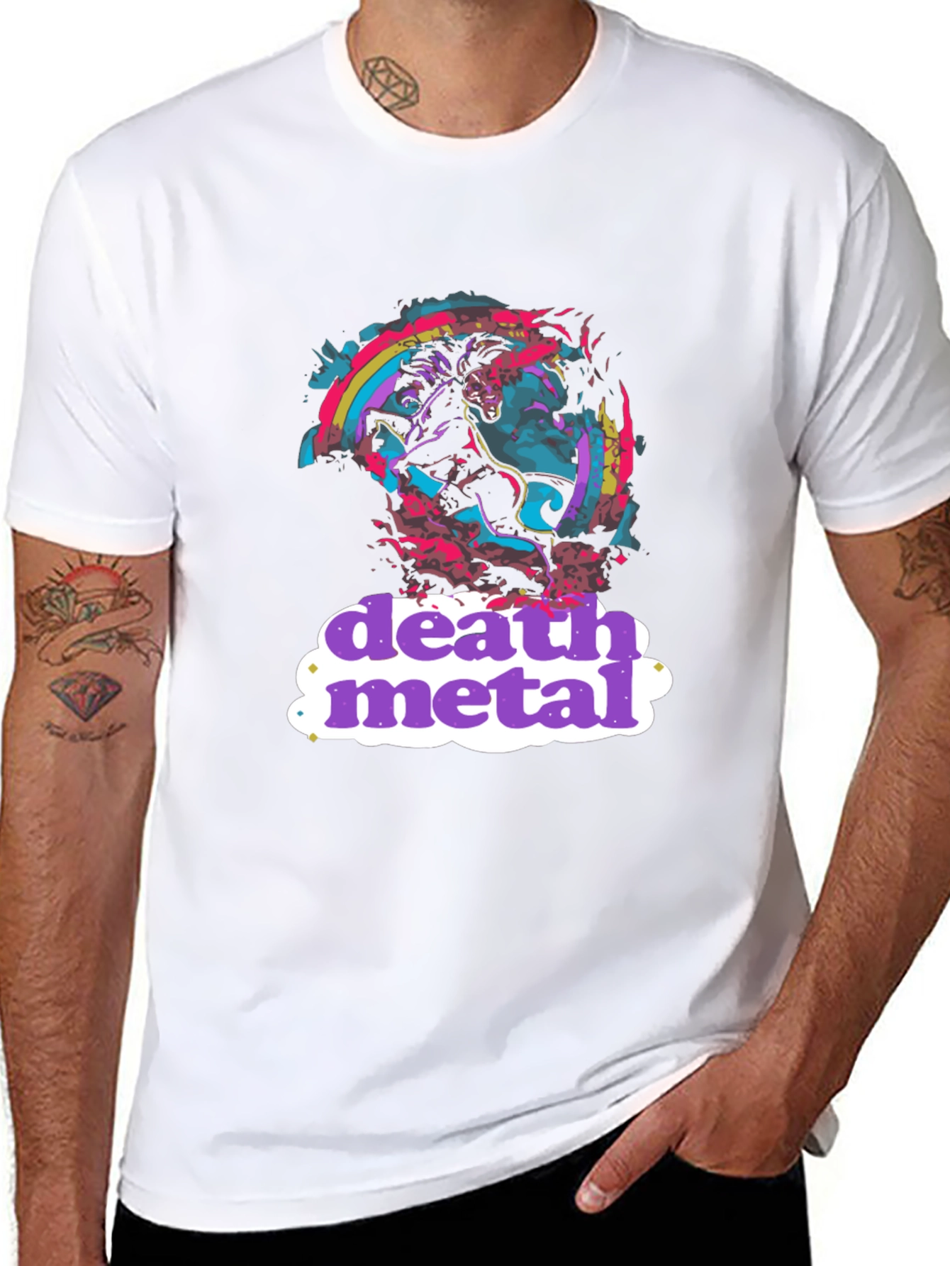 Death Metal T-Shirt Black Graphic Tee Novelty Shirt