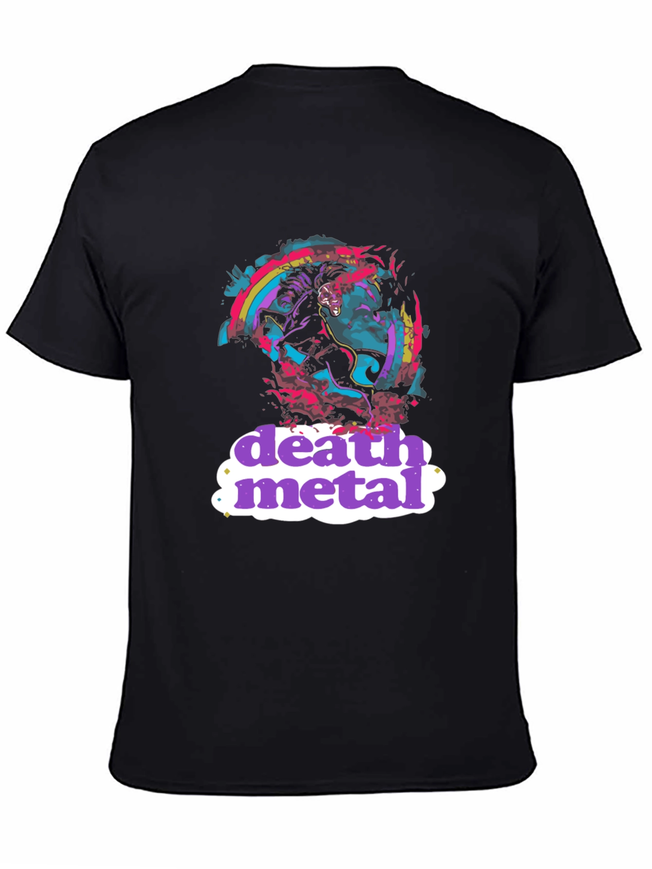 Death Metal T-Shirt Black Graphic Tee Novelty Shirt