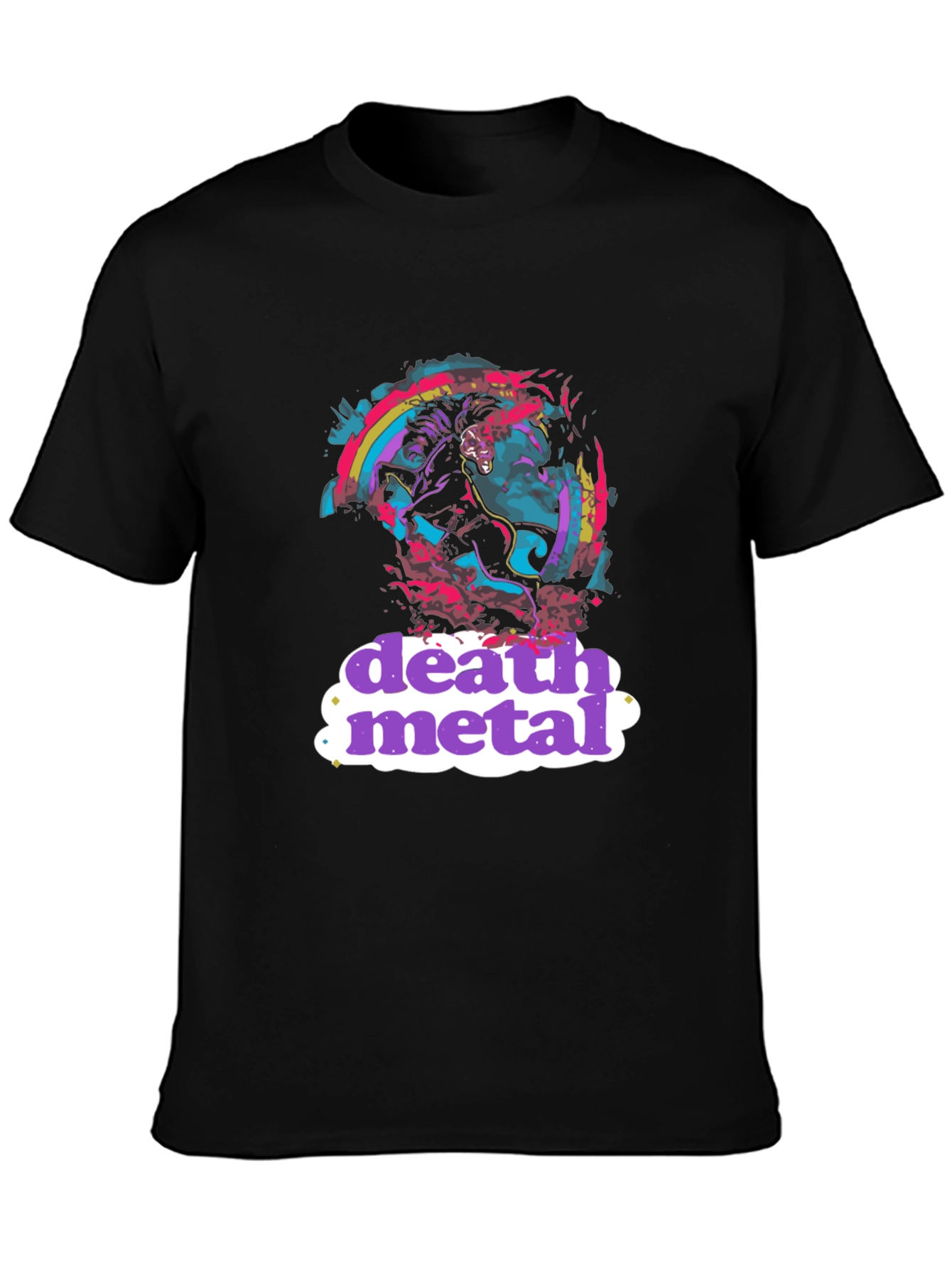 Death Metal T-Shirt Black Graphic Tee Novelty Shirt