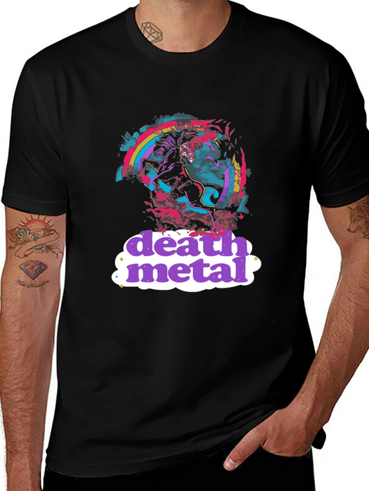 Death Metal T-Shirt Black Graphic Tee Novelty Shirt