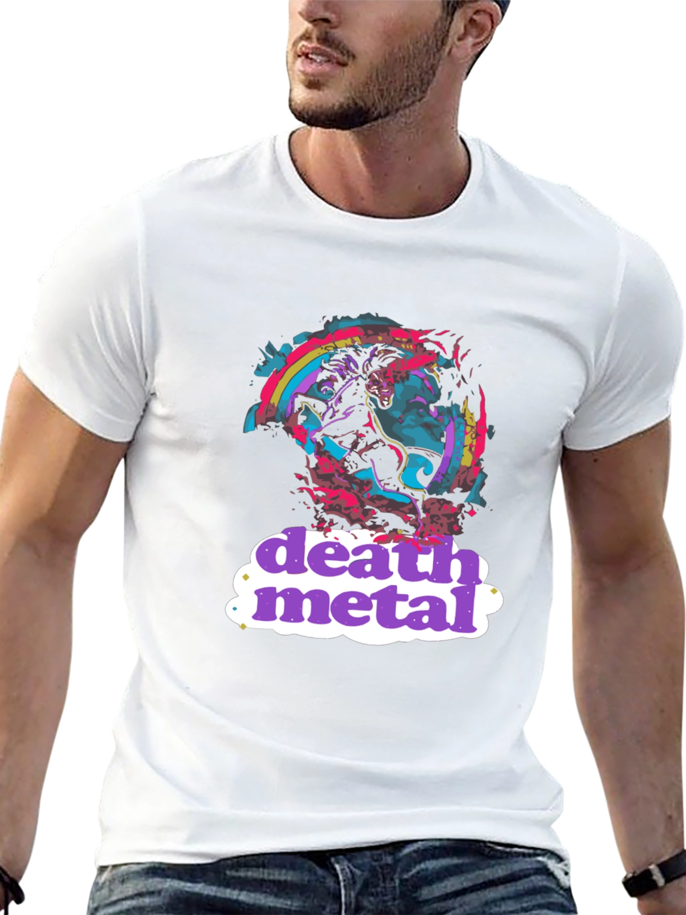 Death Metal T-Shirt Black Graphic Tee Novelty Shirt