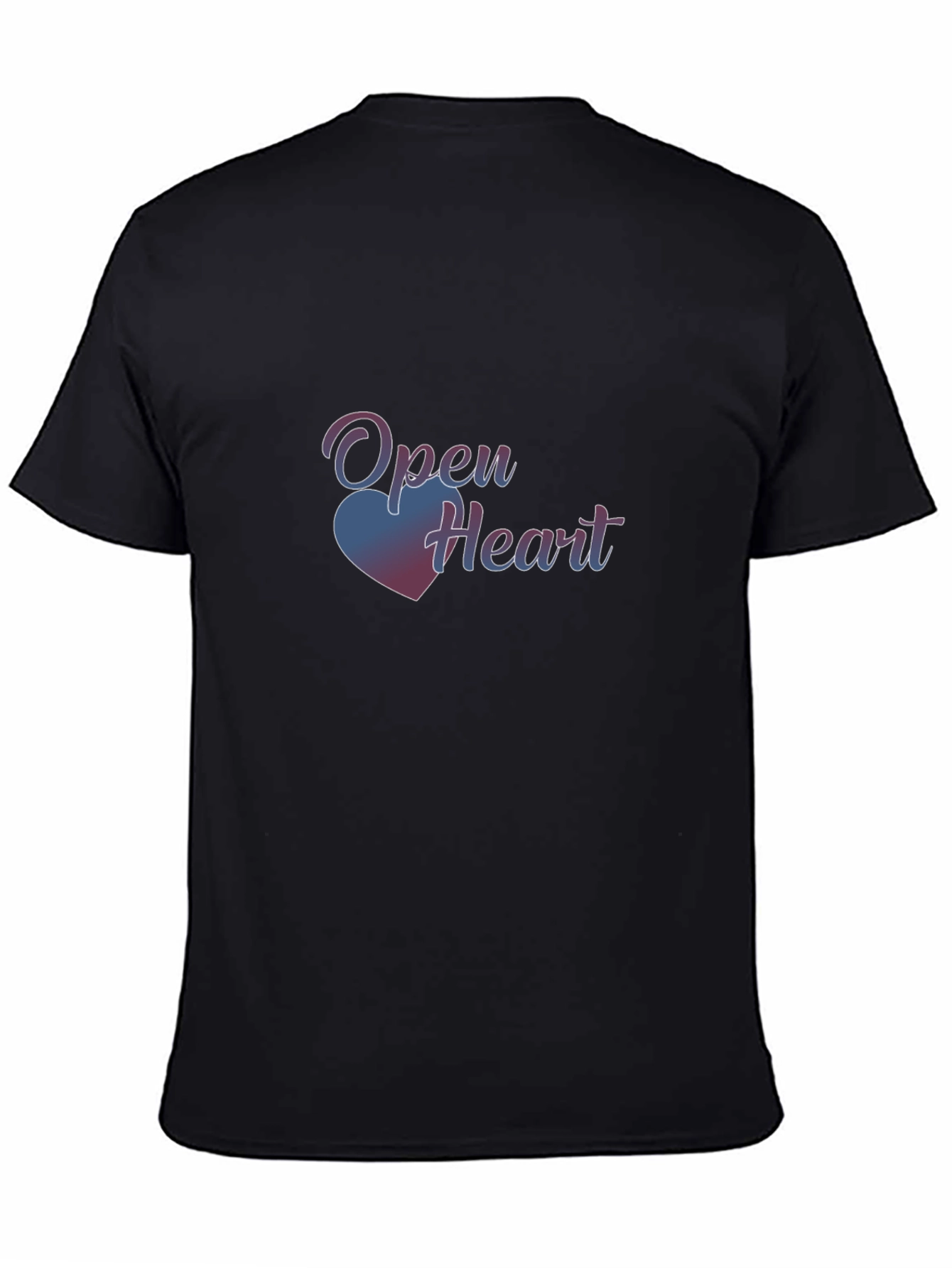 Open Heart Graphic Tee - Black Casual T-Shirt