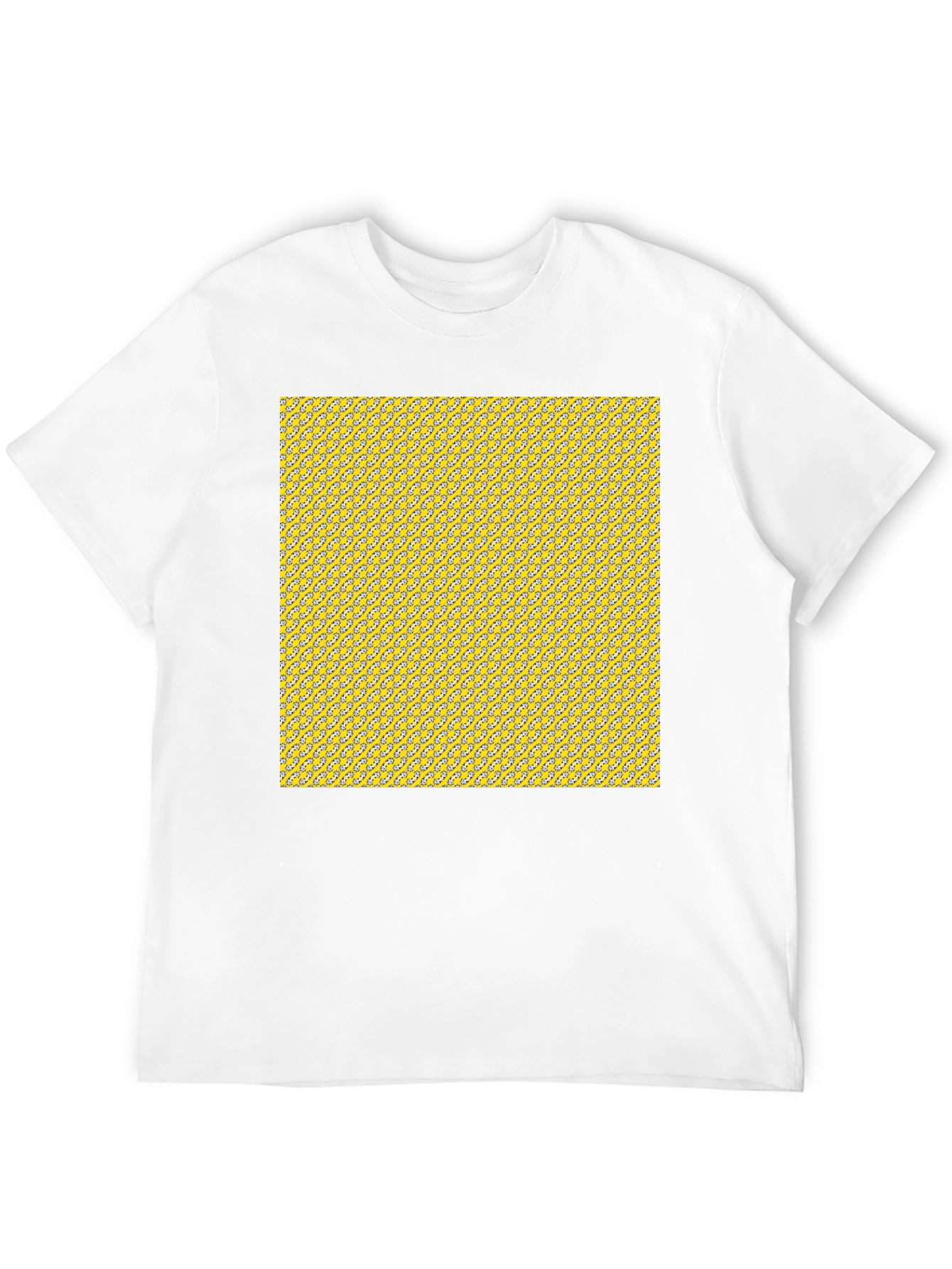 Patterned Yellow Graphic Tee - Mens Casual