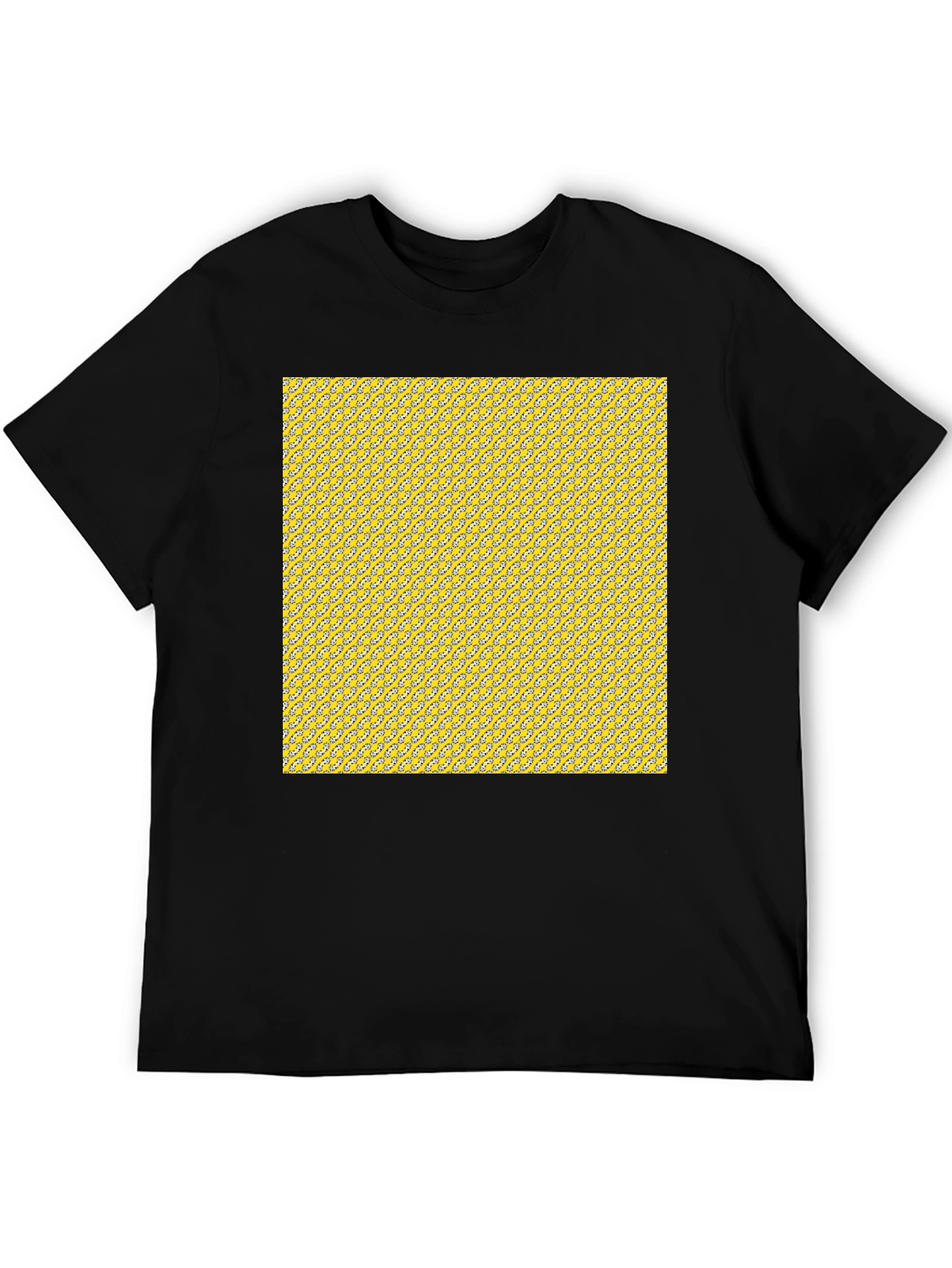 Patterned Yellow Graphic Tee - Mens Casual