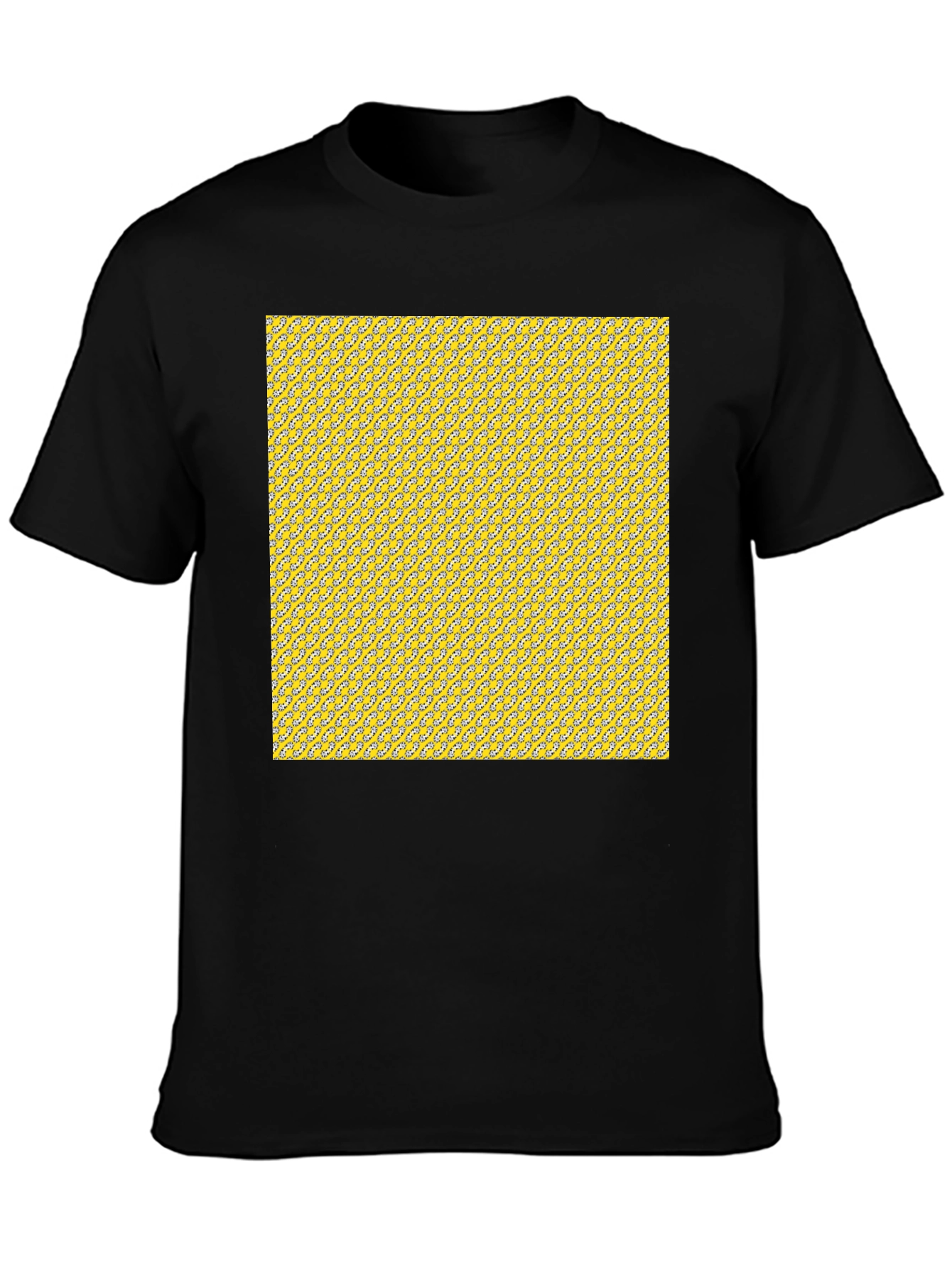 Patterned Yellow Graphic Tee - Mens Casual
