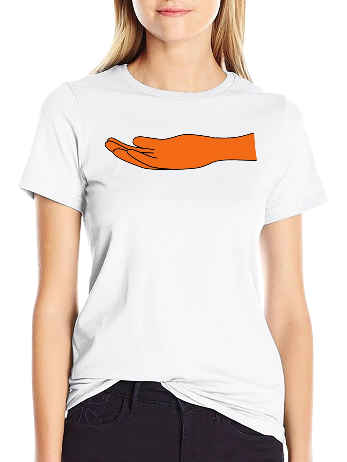 Open Hand Graphic Tee - Trendy Black T-Shirt