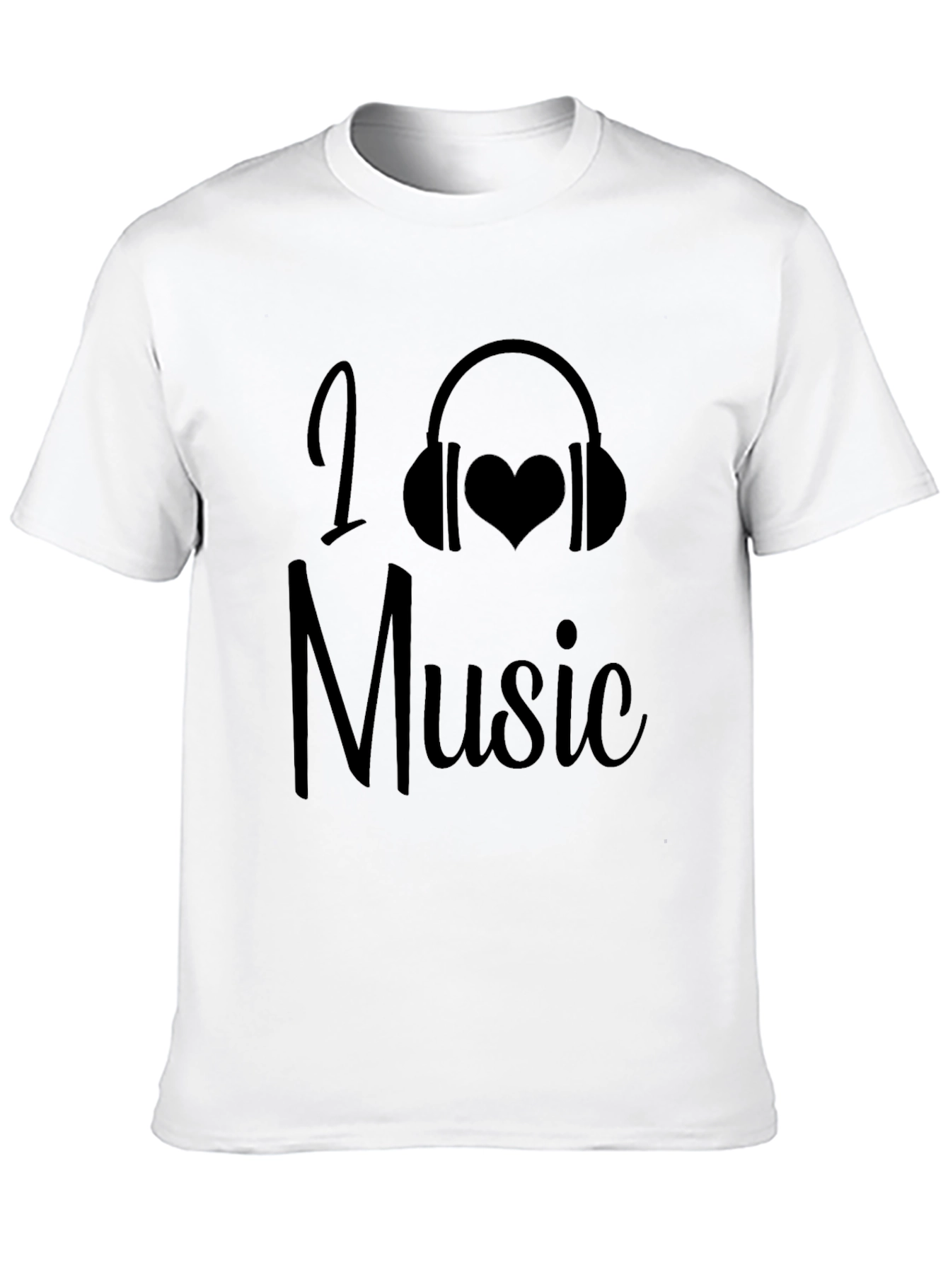 I Love Music Graphic Tee - Black