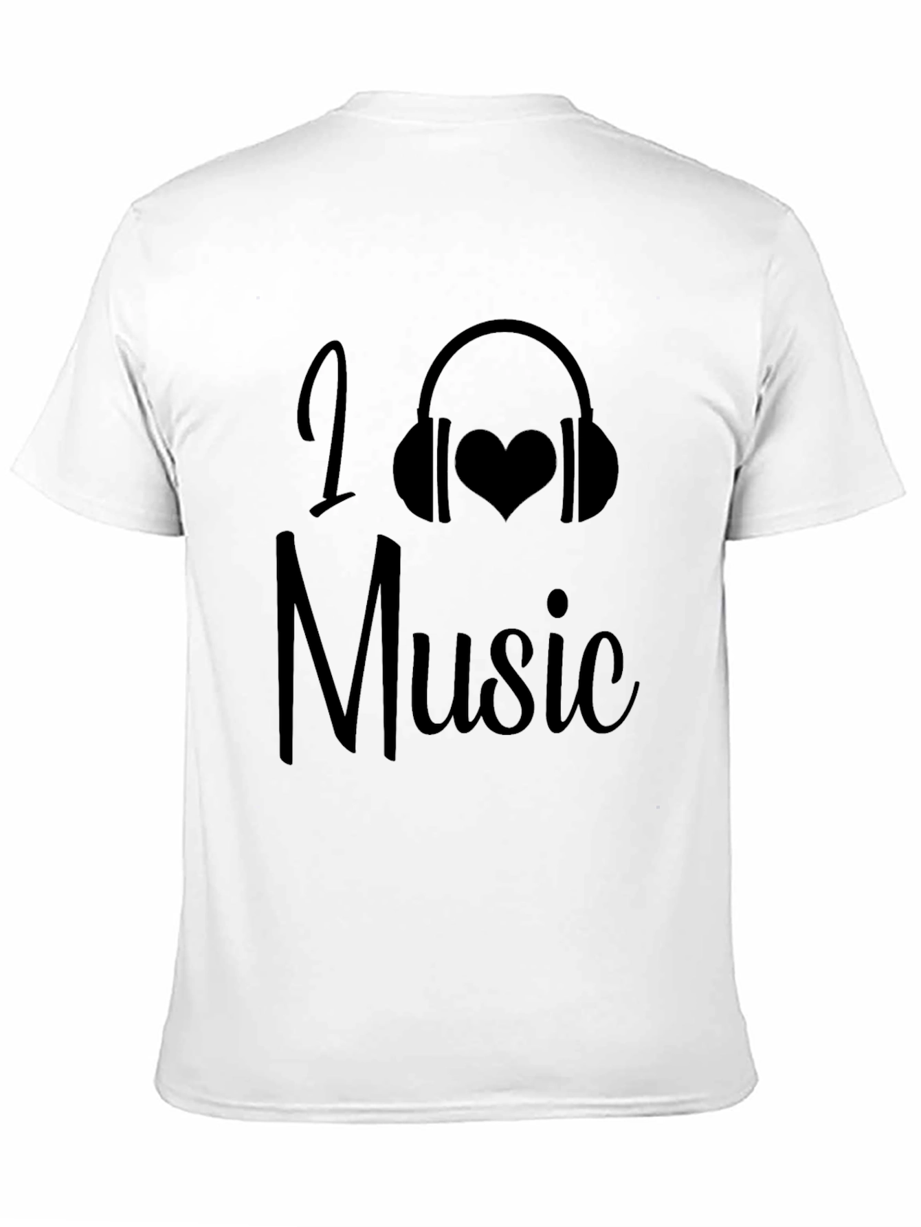 I Love Music Graphic Tee - Black