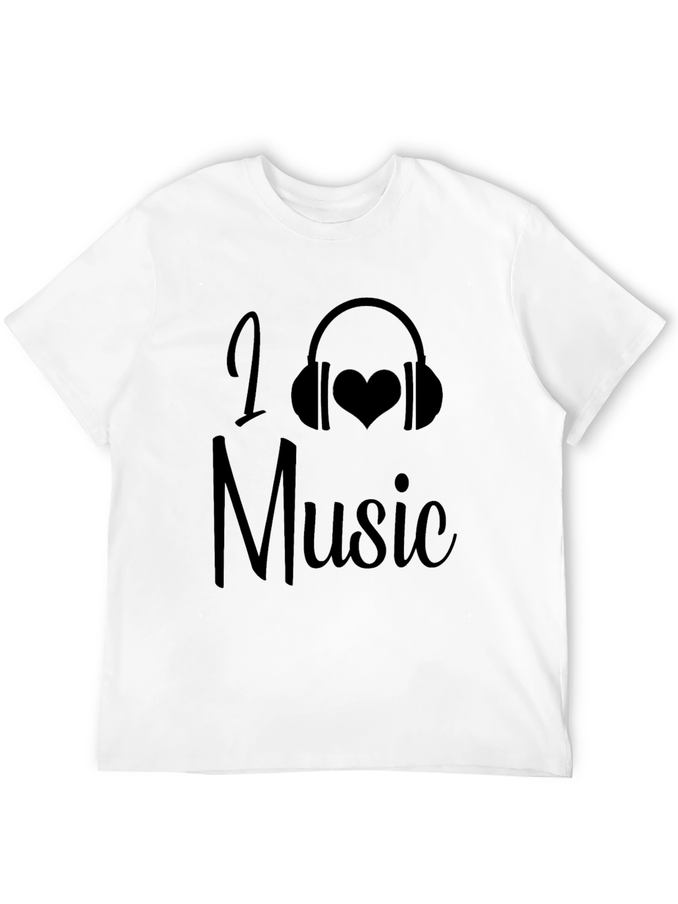 I Love Music Graphic Tee - Black