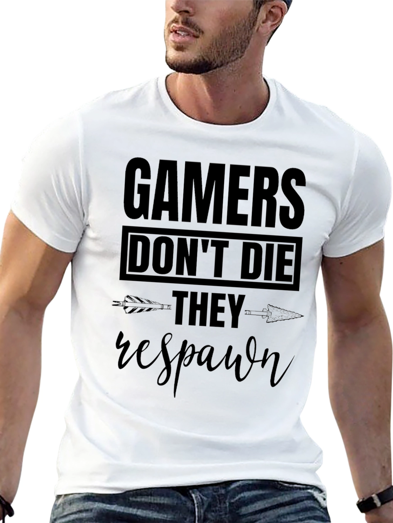 Gamers Dont Die They Respawn T-Shirt - Black