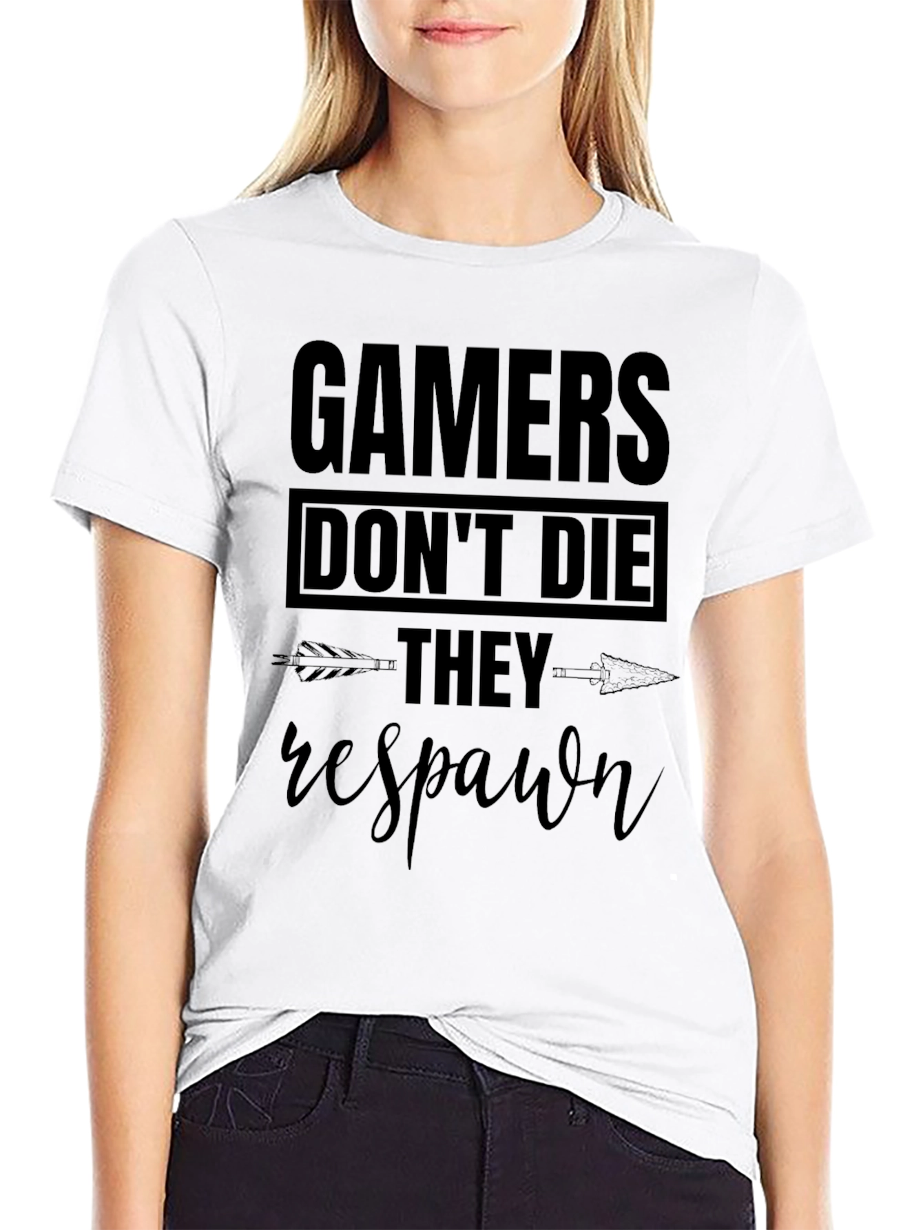 Gamers Dont Die They Respawn T-Shirt - Black