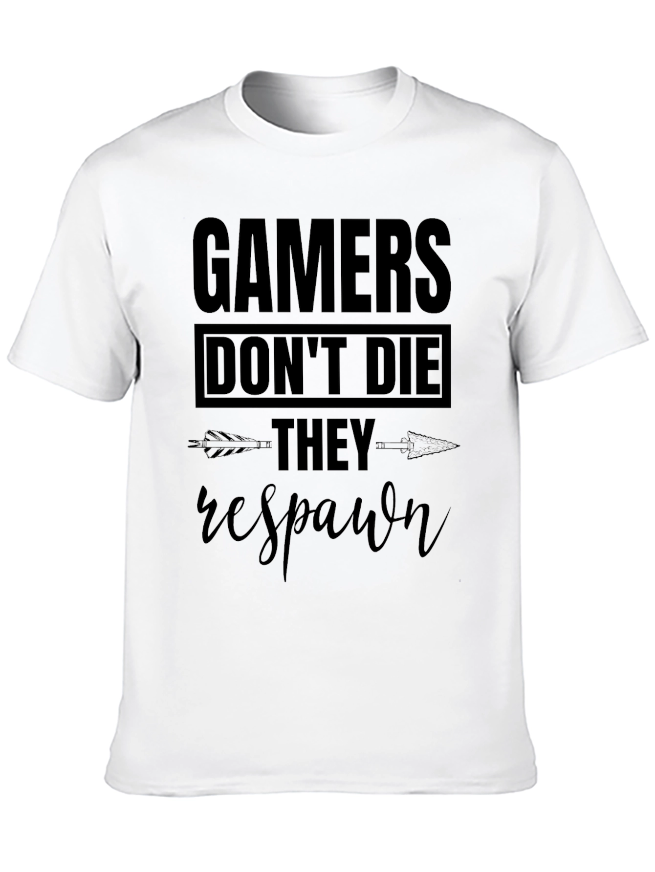 Gamers Dont Die They Respawn T-Shirt - Black