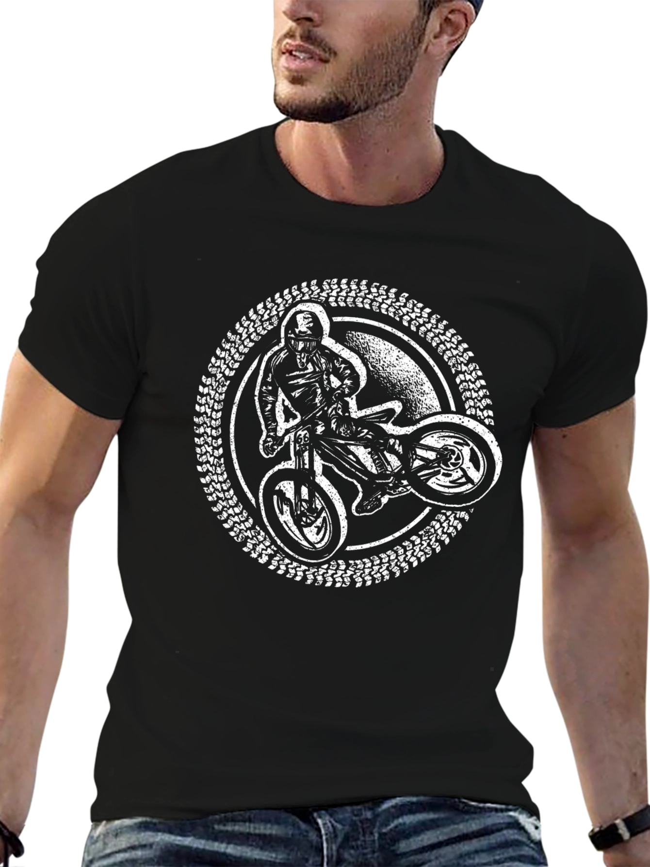 Motorcross Rider Graphic Tee - Black