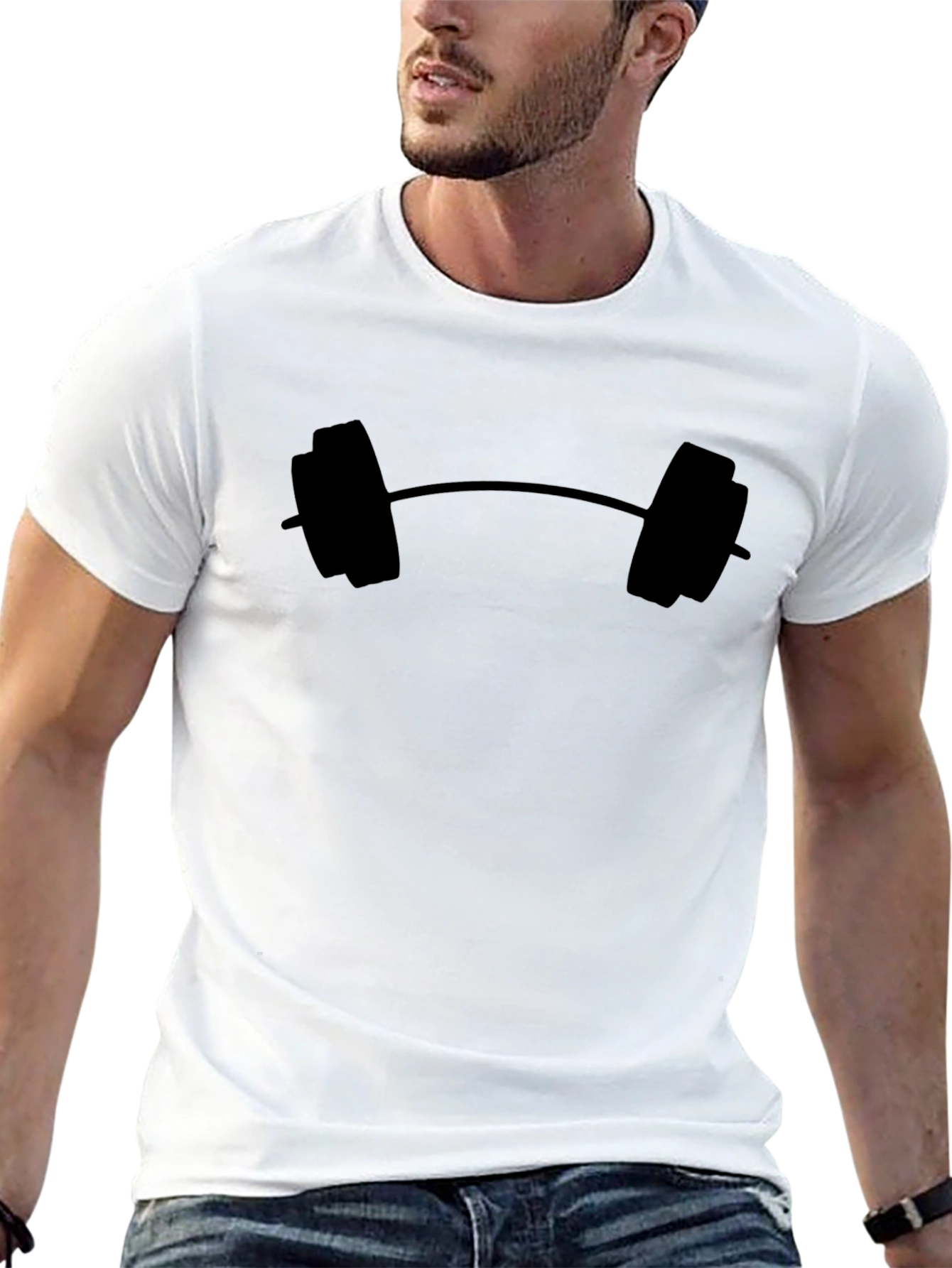 Barbell Graphic Black T-Shirt - Gym & Fitness Apparel