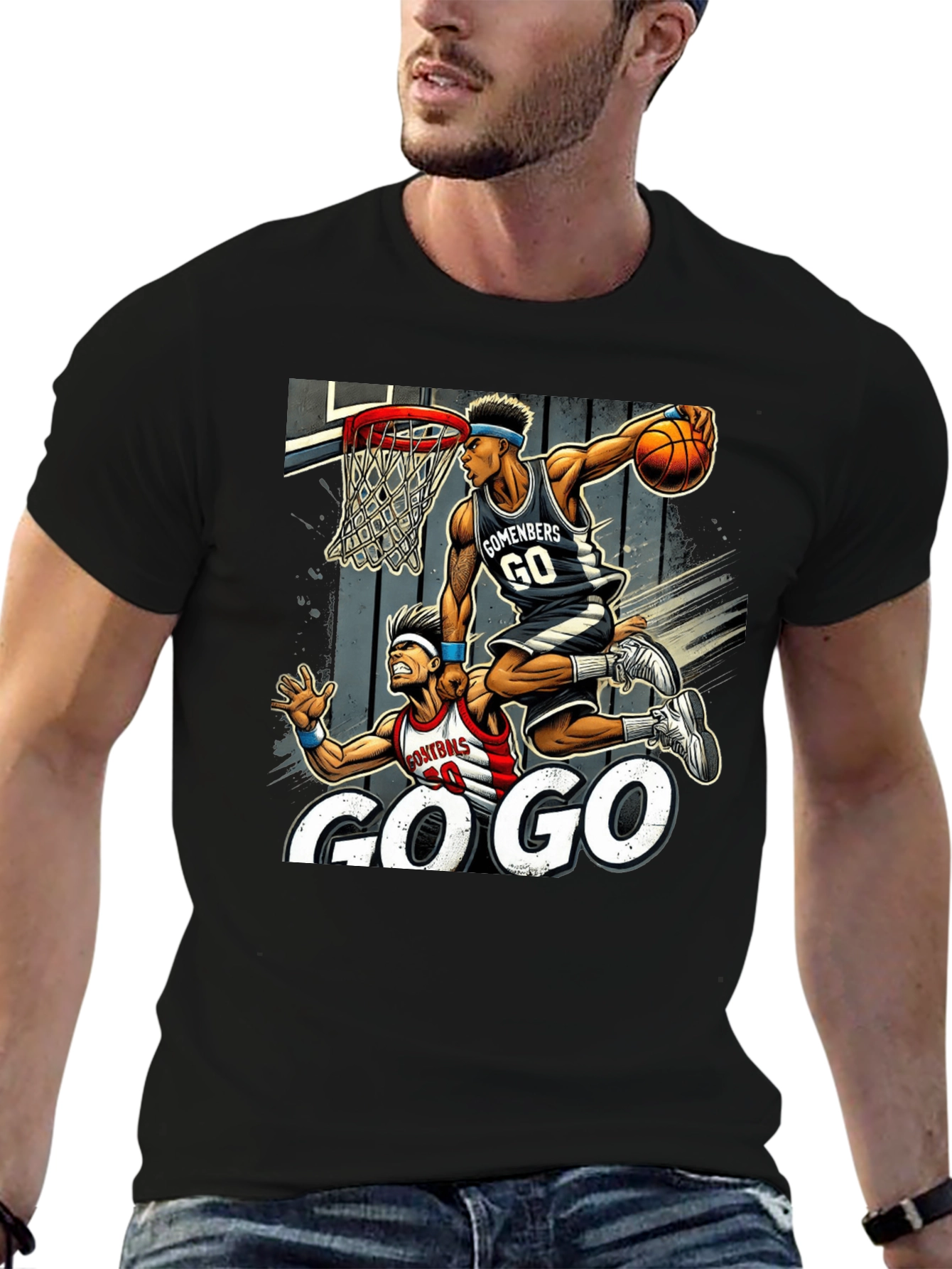 Go Go Basketball Graphic T-Shirt