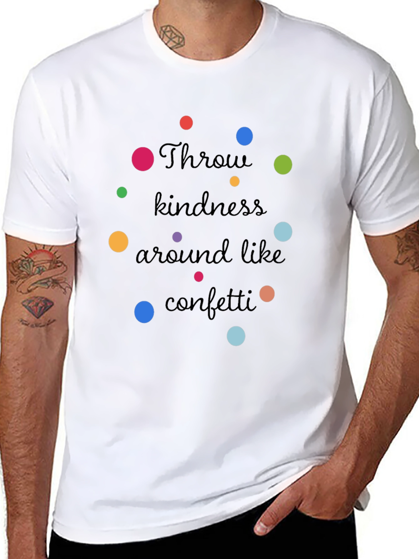 Kindness Confetti Black Graphic T-Shirt