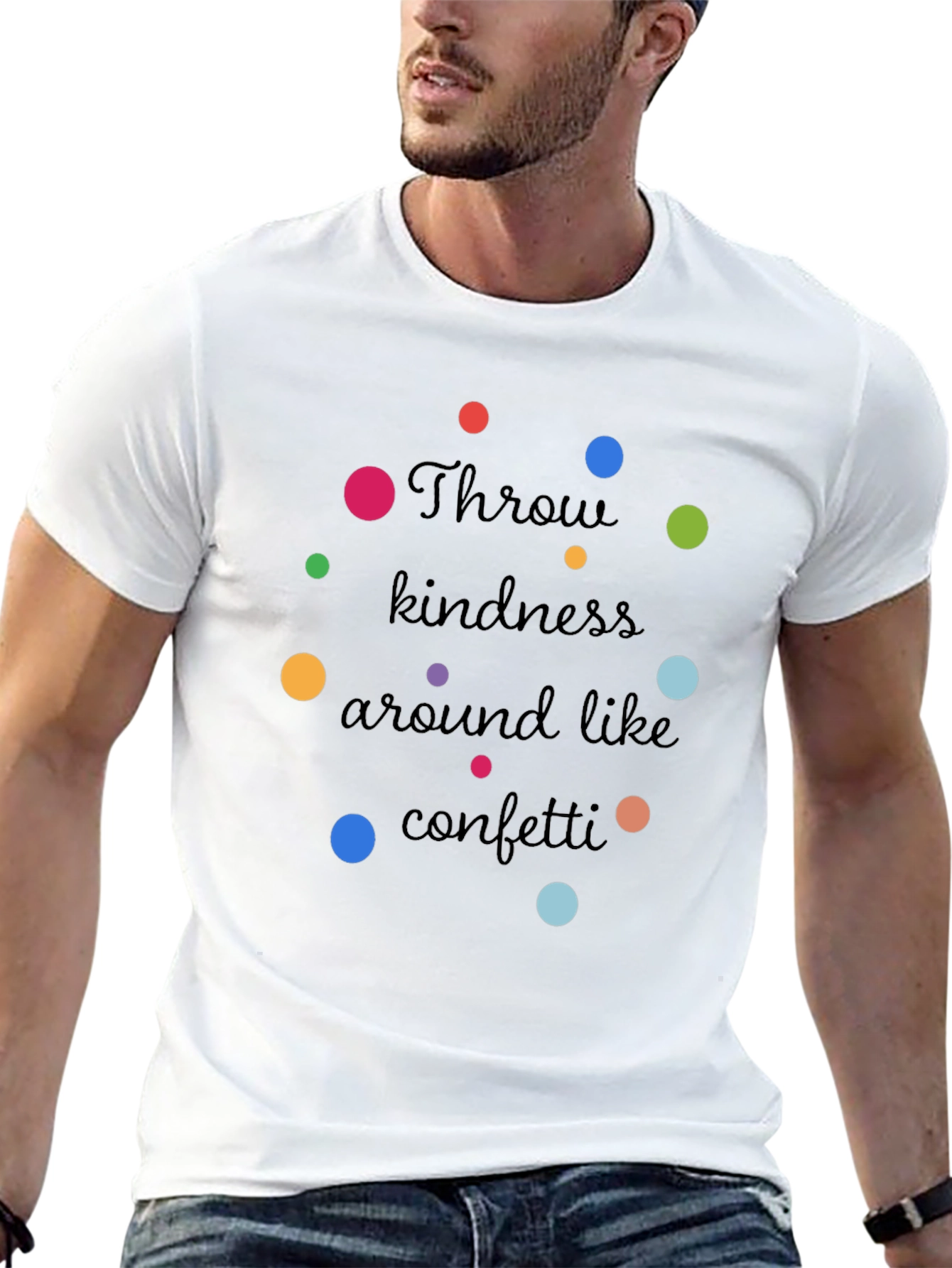 Kindness Confetti Black Graphic T-Shirt