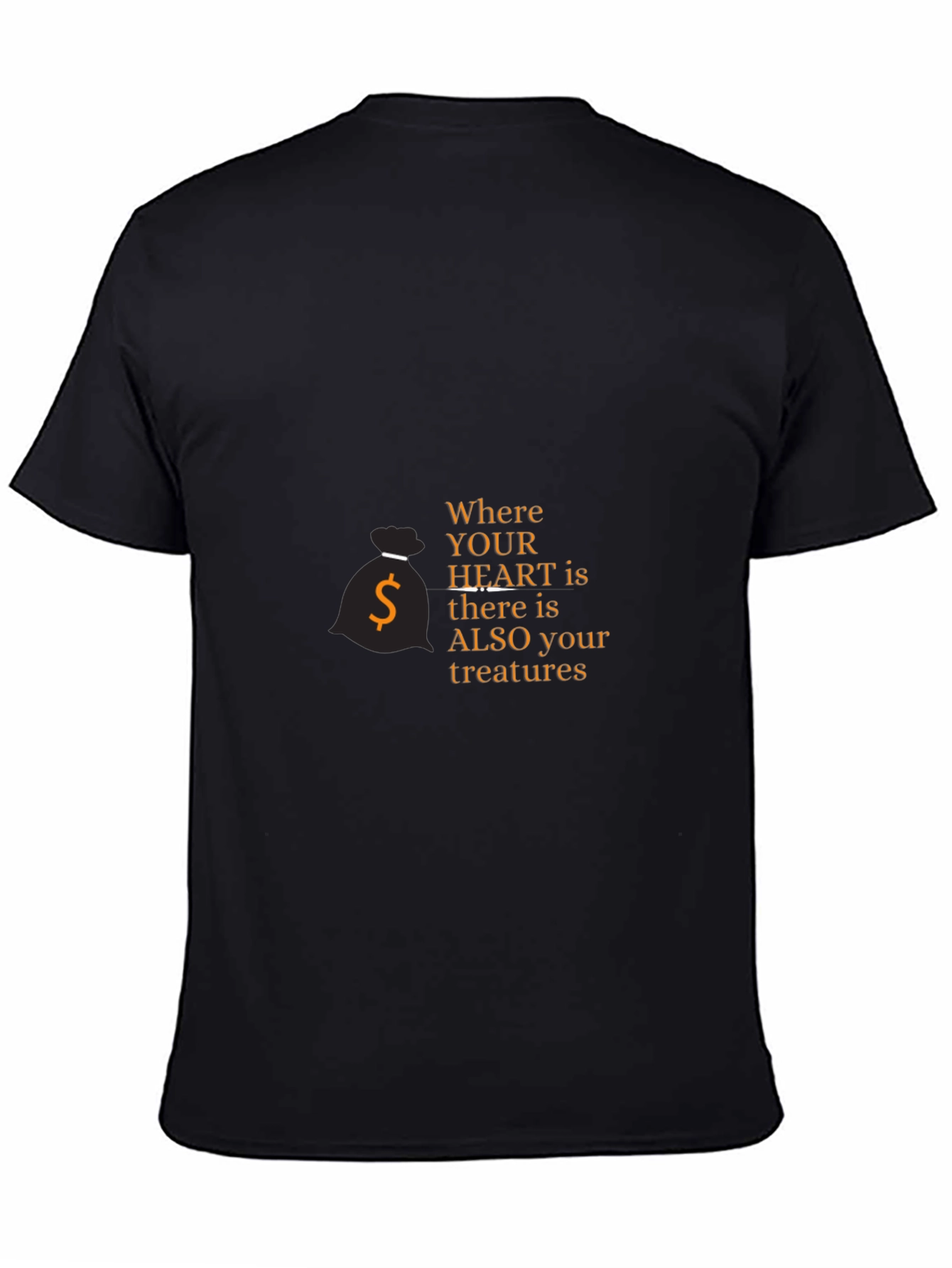 Mens Black Graphic Tee: Where Your Heart Is
