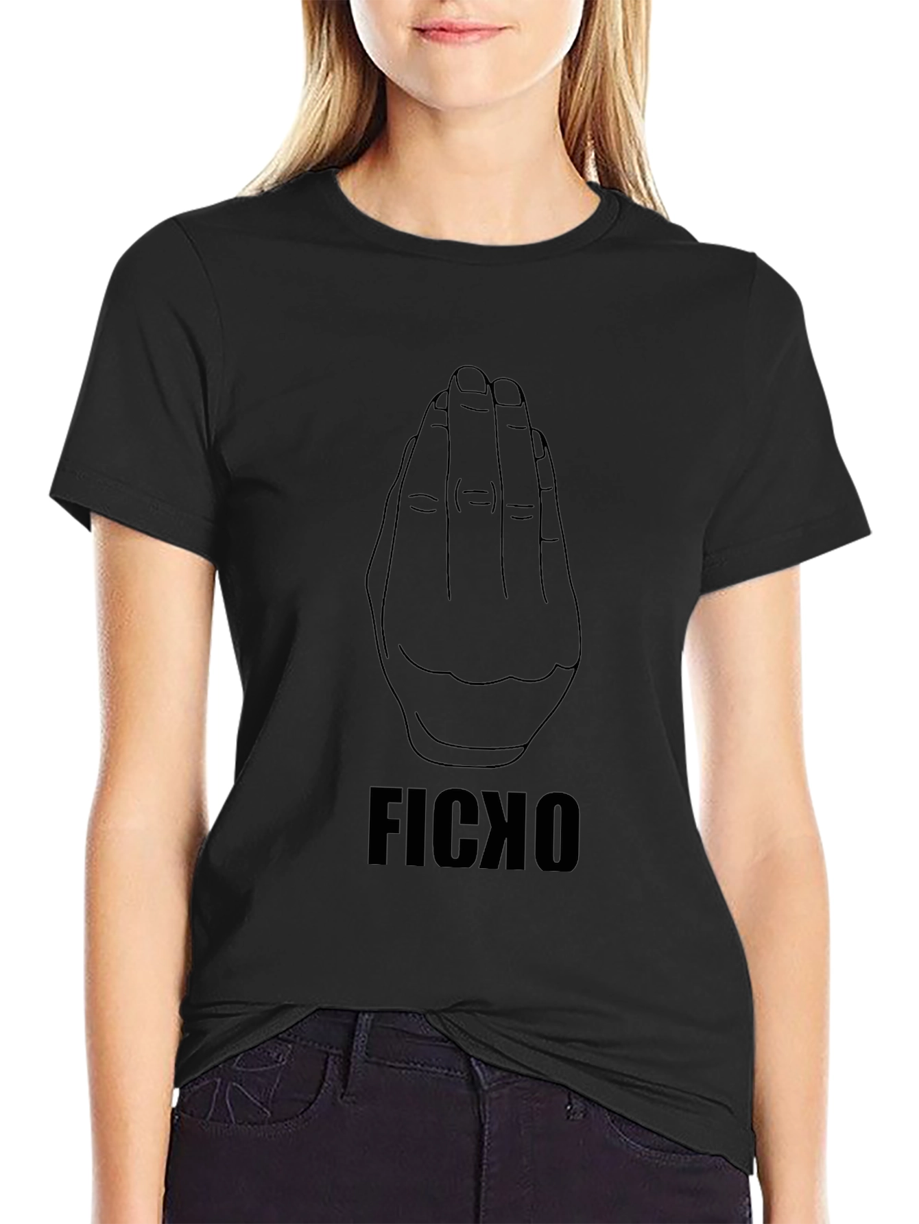 Ficko Hand Gesture Black T-Shirt