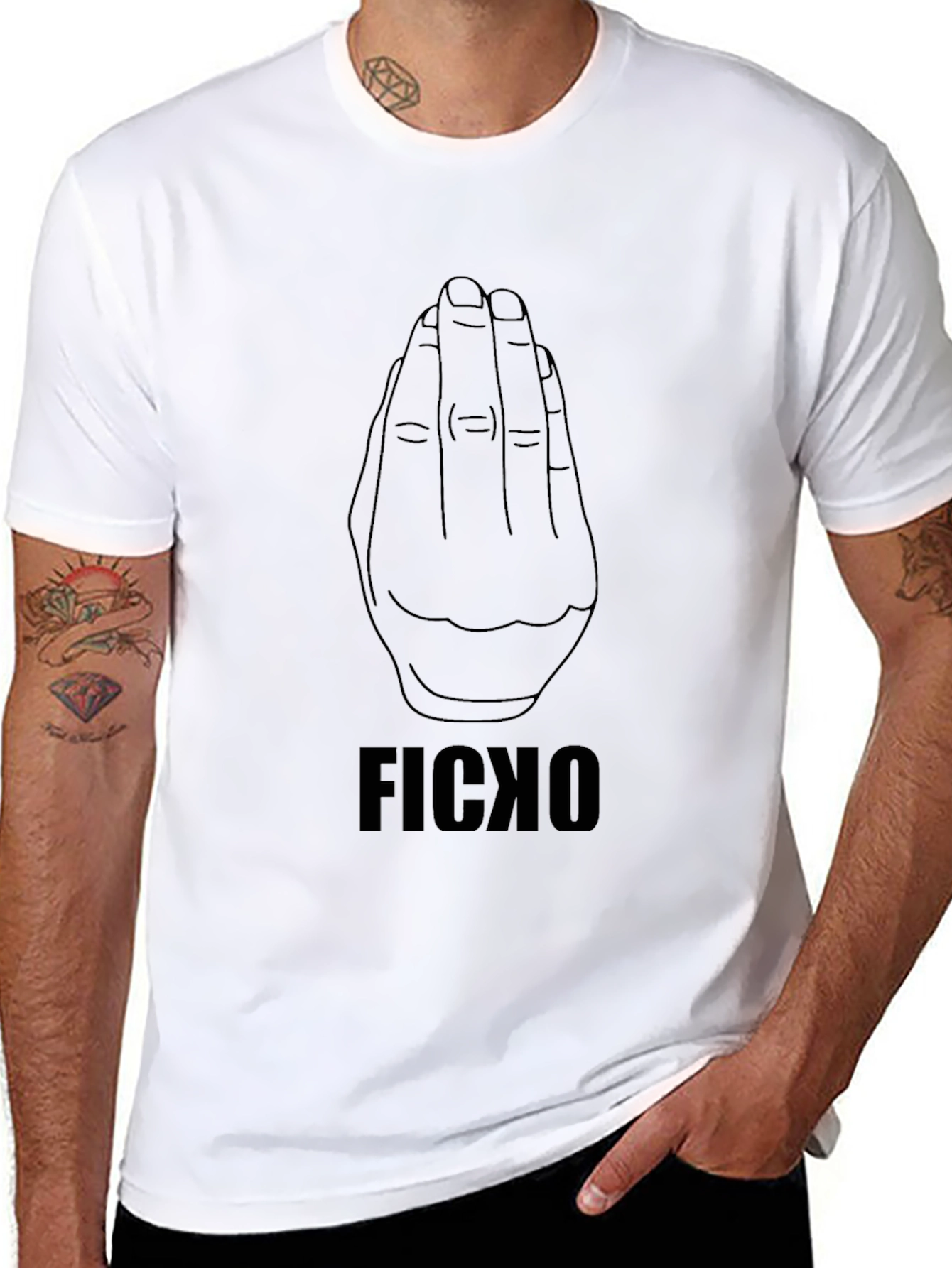 Ficko Hand Gesture Black T-Shirt