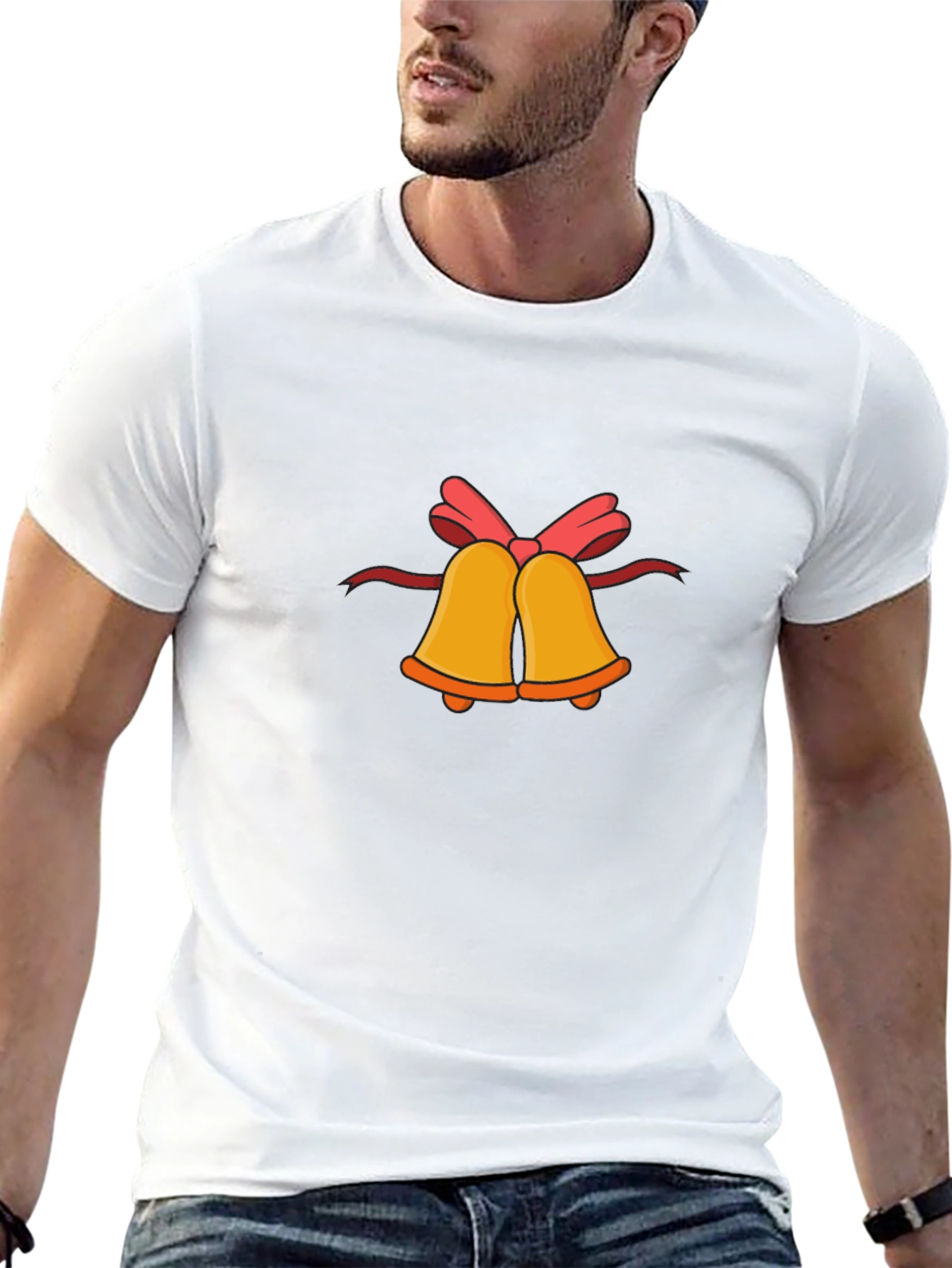 Festive Bells Graphic Tee - Black Cotton Comfort