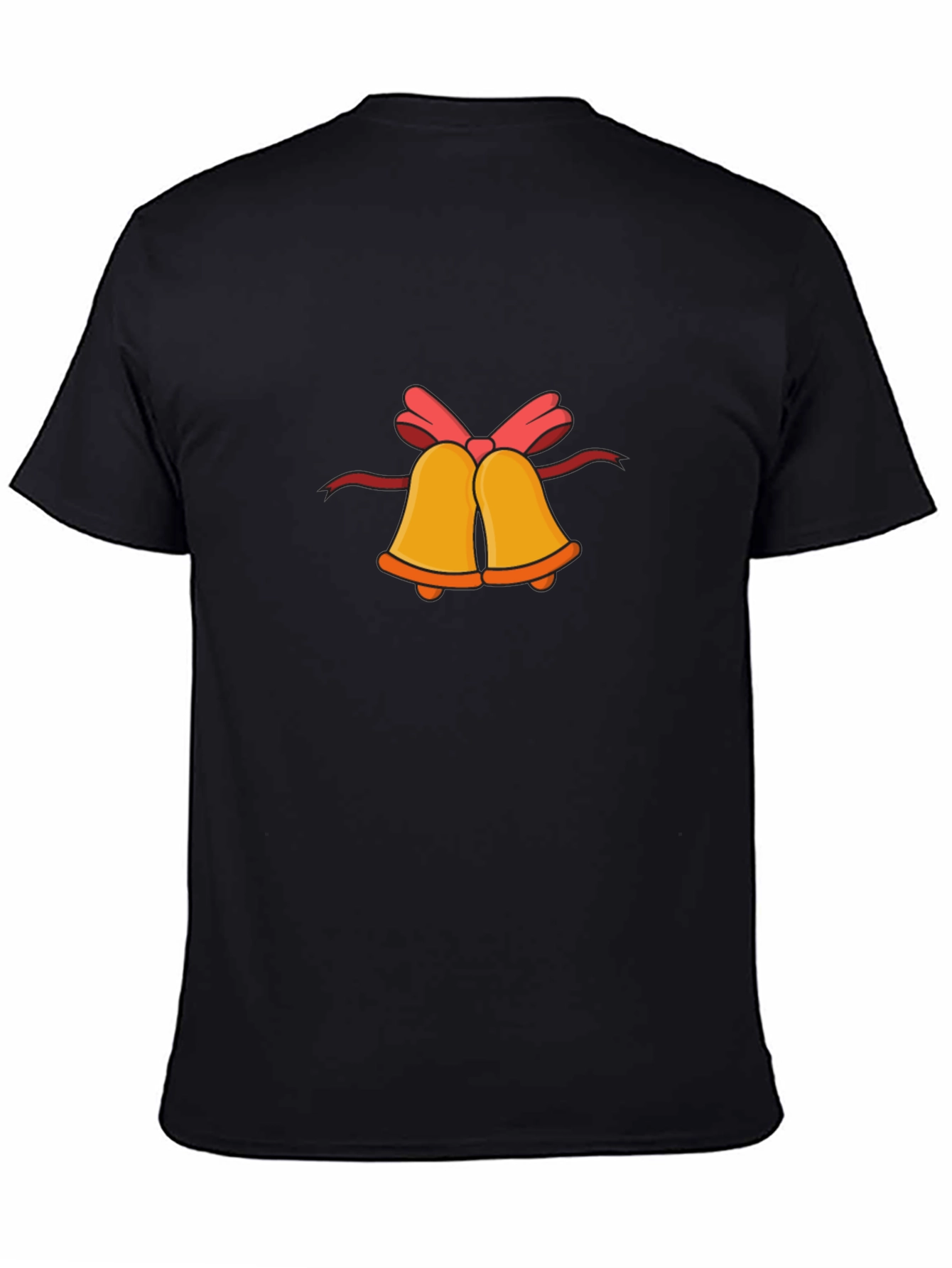 Festive Bells Graphic Tee - Black Cotton Comfort