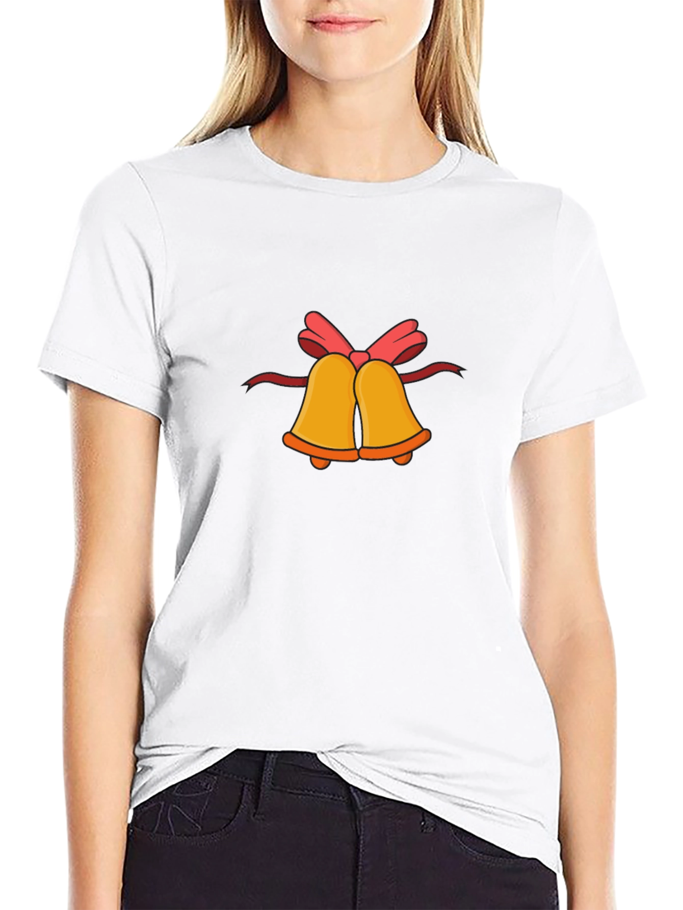Festive Bells Graphic Tee - Black Cotton Comfort