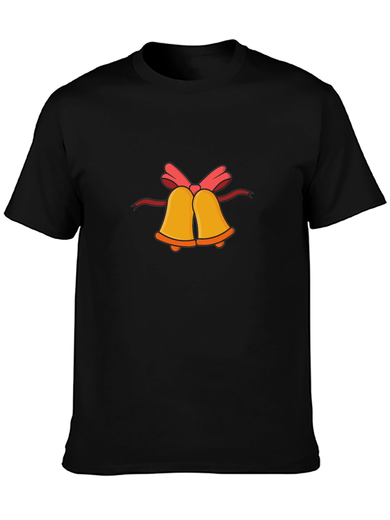 Festive Bells Graphic Tee - Black Cotton Comfort