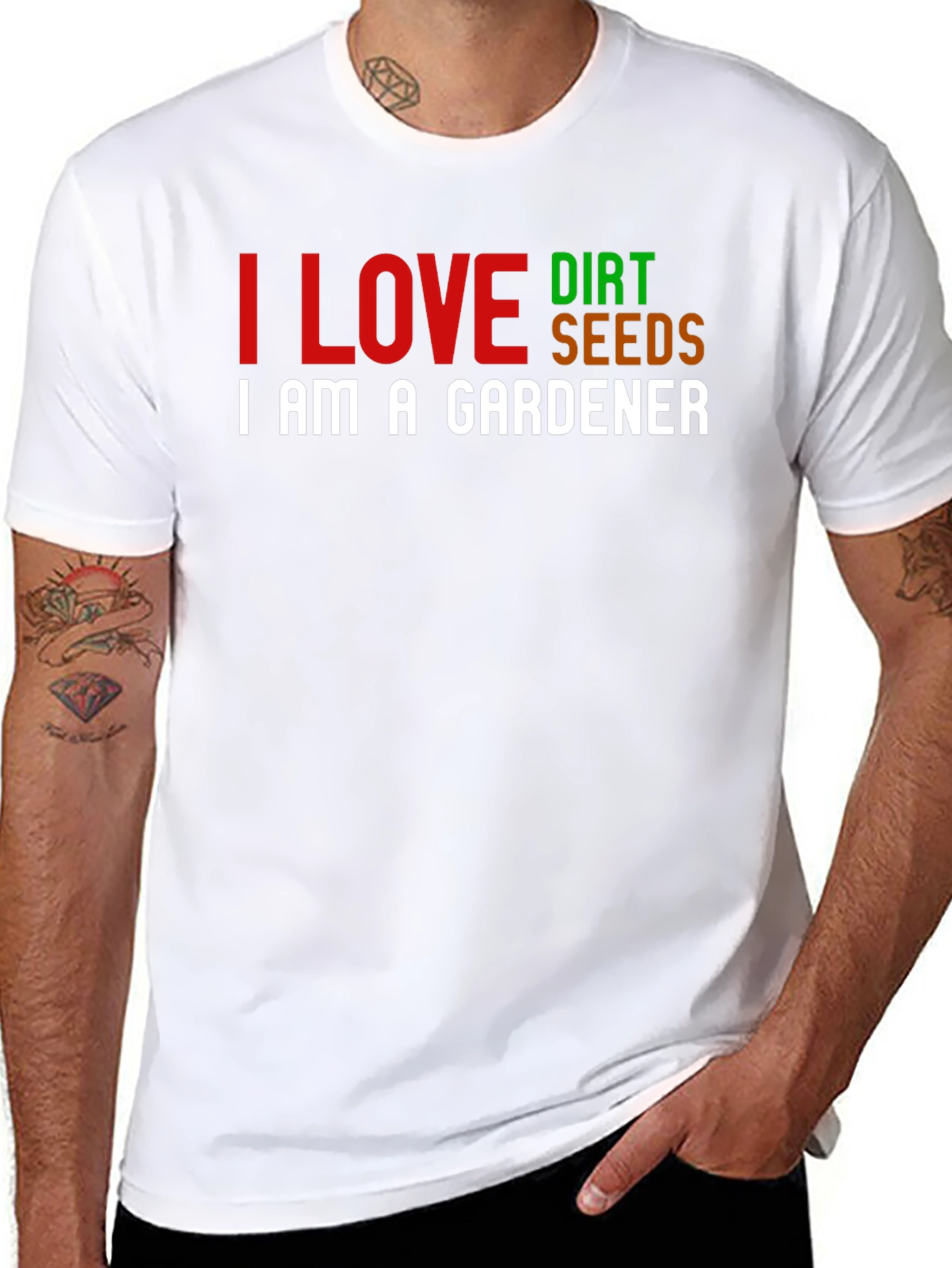 I Love Dirt Seeds Gardener T-Shirt - Black